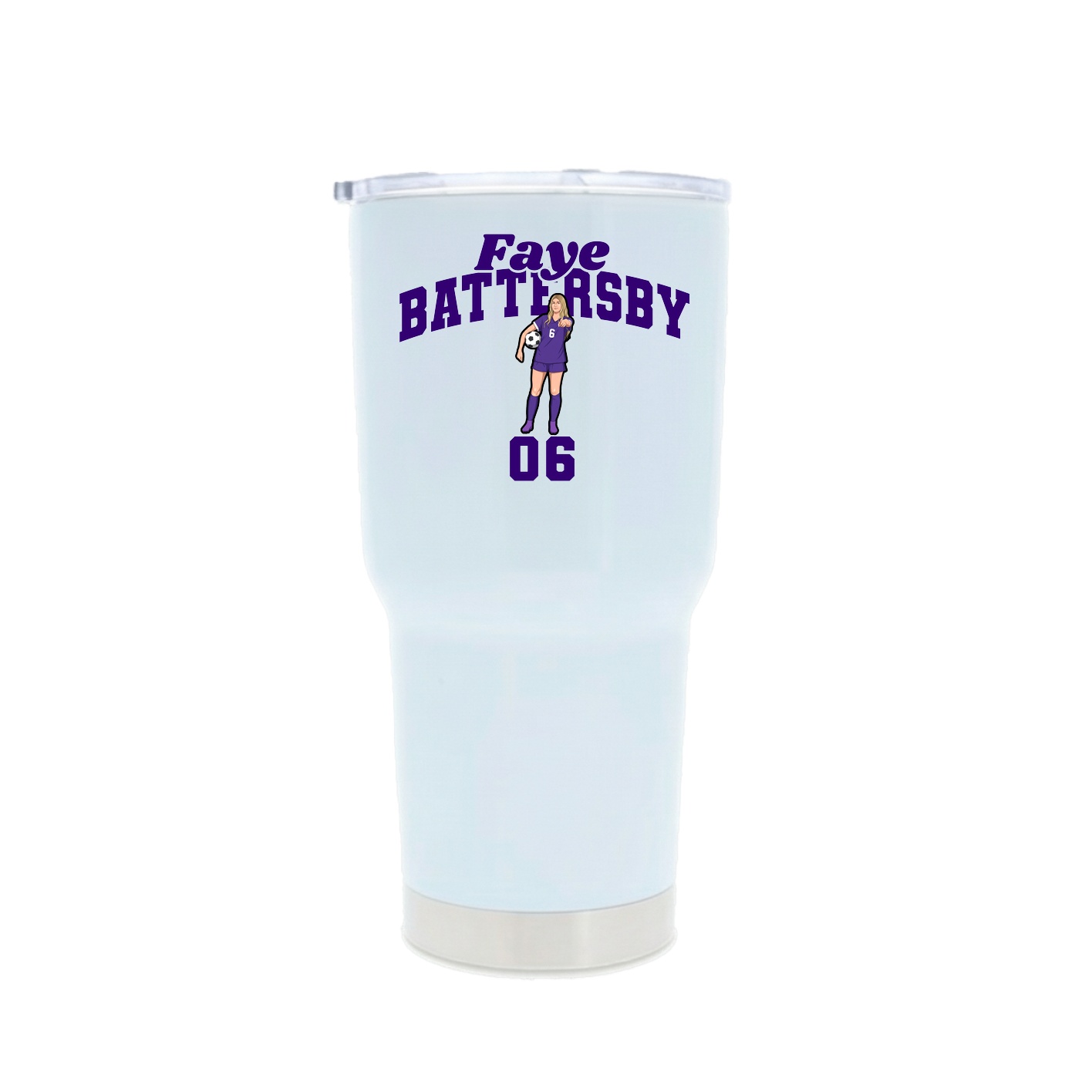 30oz Stainless Steel Tumbler — Signature Arch in White