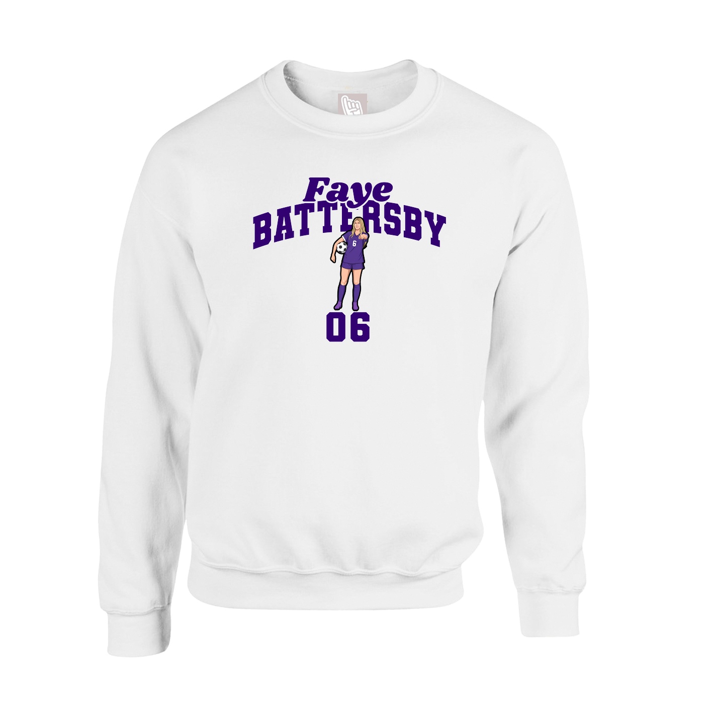 Fleece Crew — Signature Arch in White