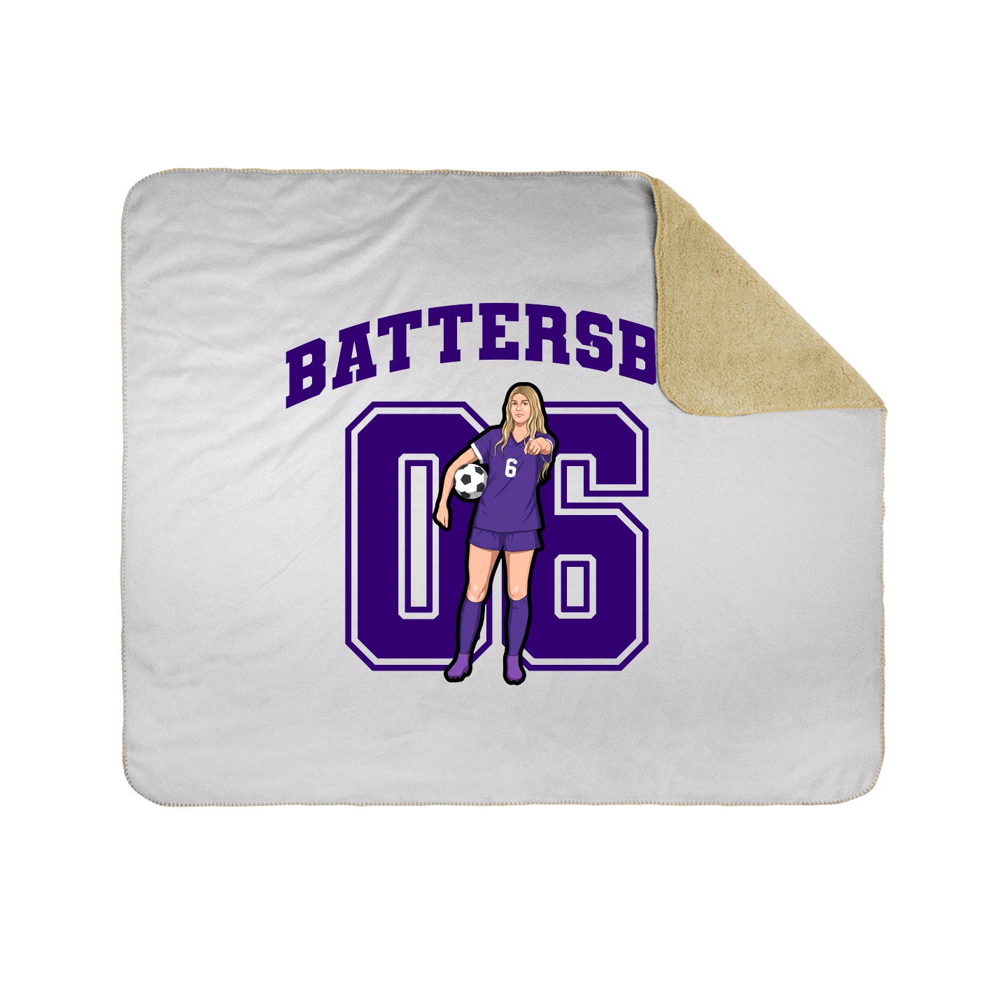 Throw Blanket — Number in White