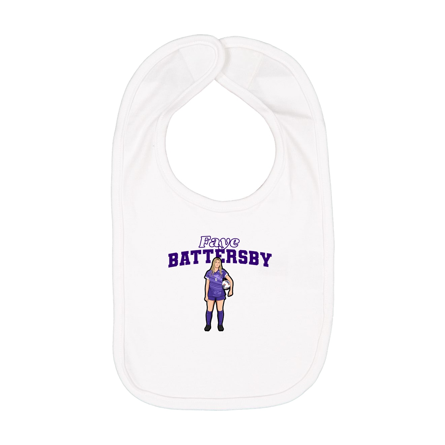 Infant Bib — Name Arch in White