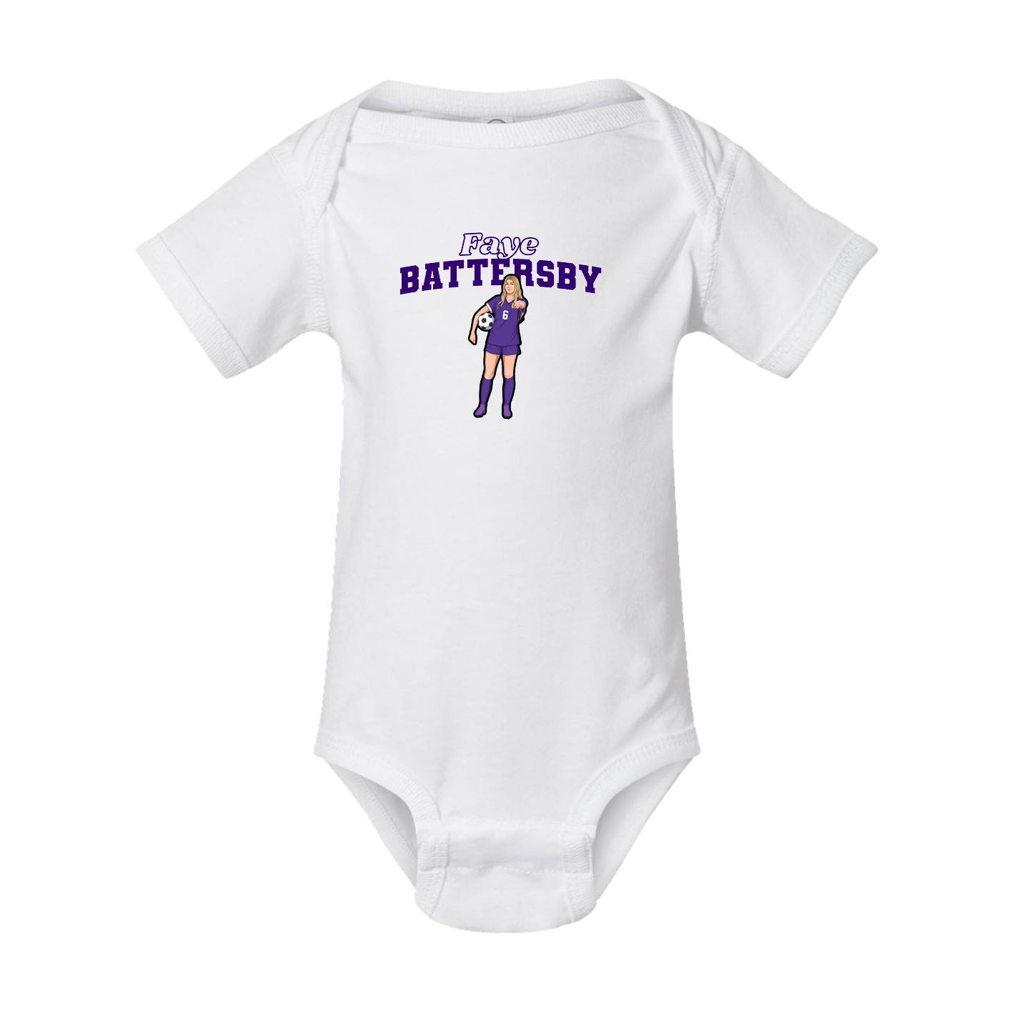 Baby Onesie — Name Arch in White