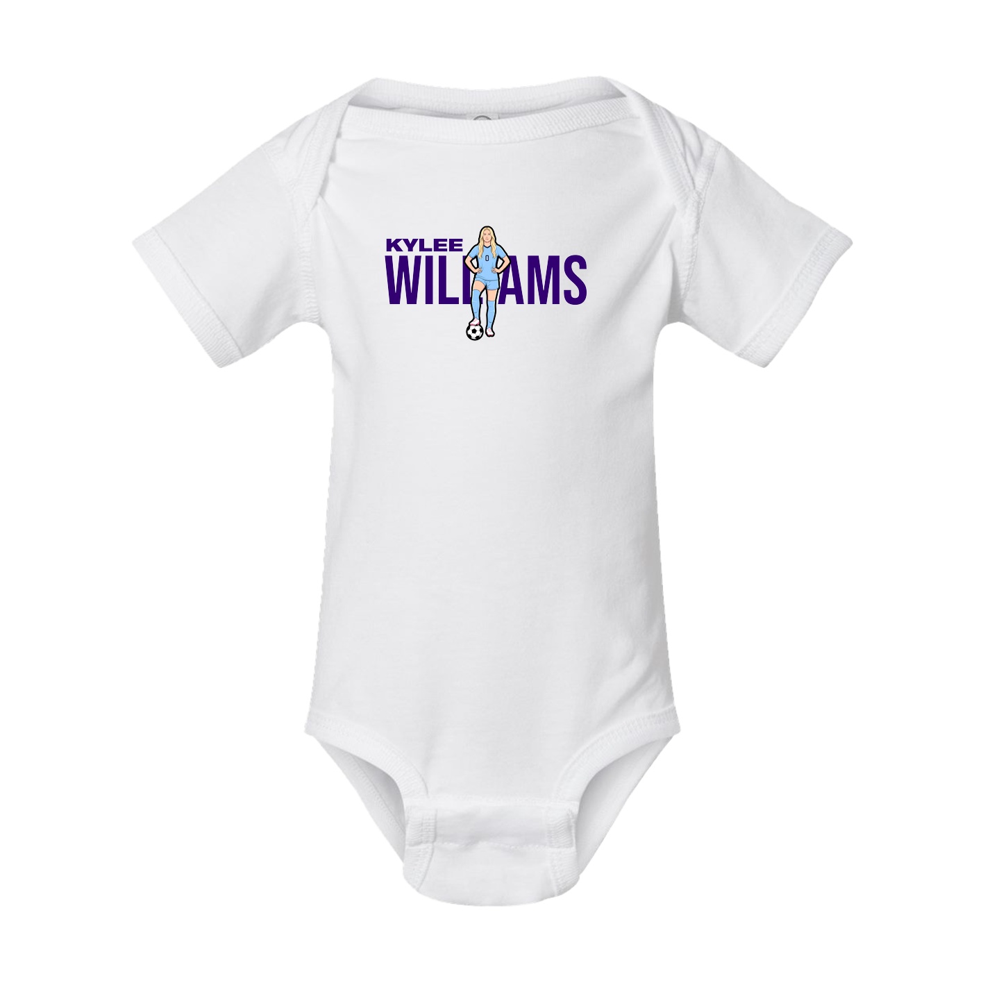 Baby Onesie — Player Name in White