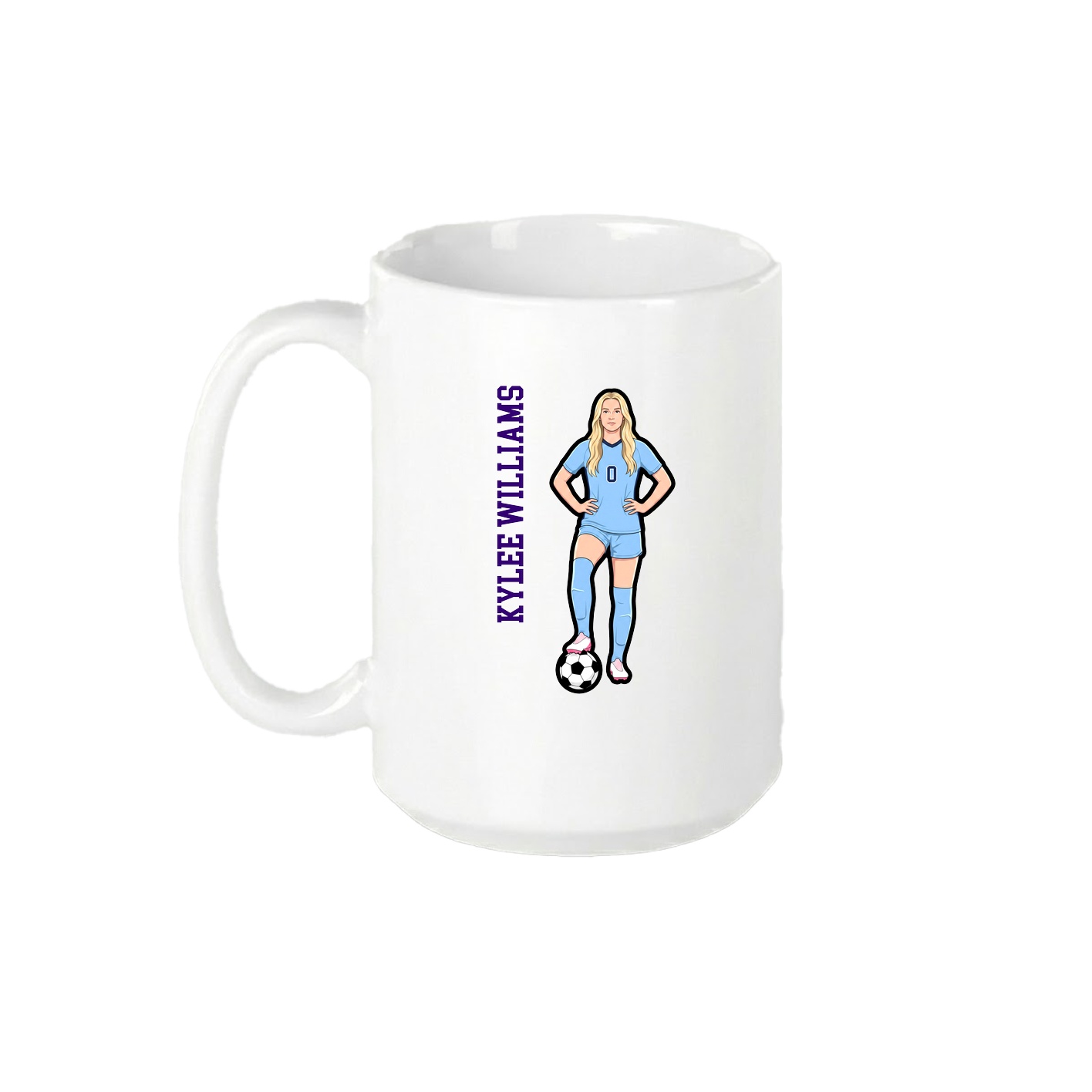 15oz Coffee Mug — Name Vertical in White