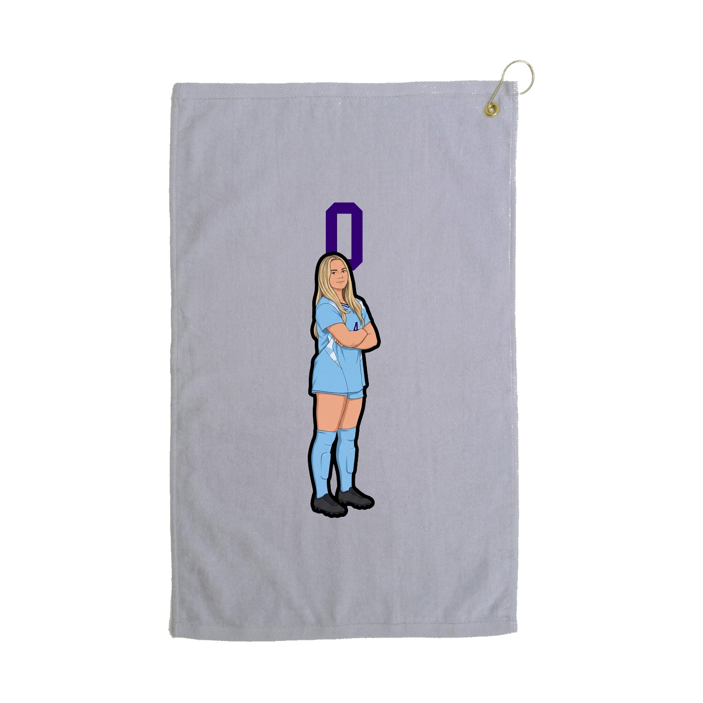 Golf Towel — Number Top in Grey