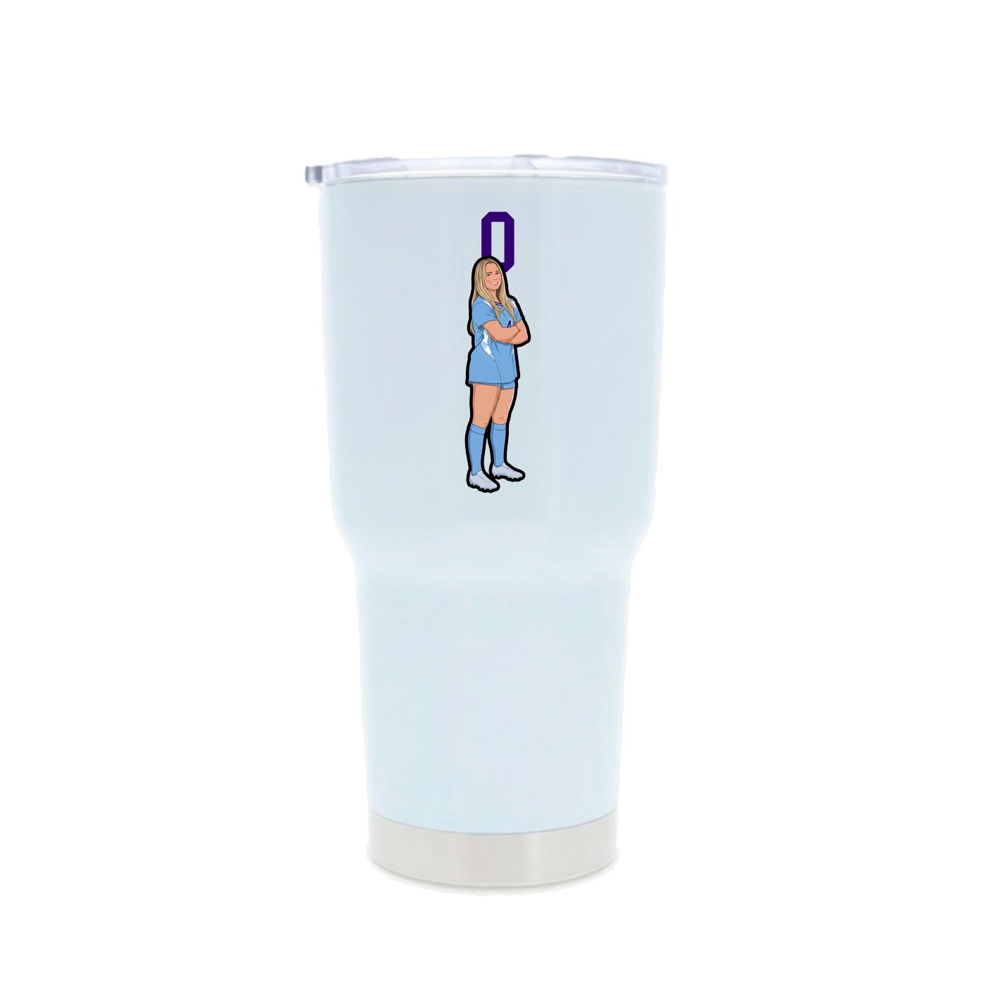 30oz Stainless Steel Tumbler — Number Top in White