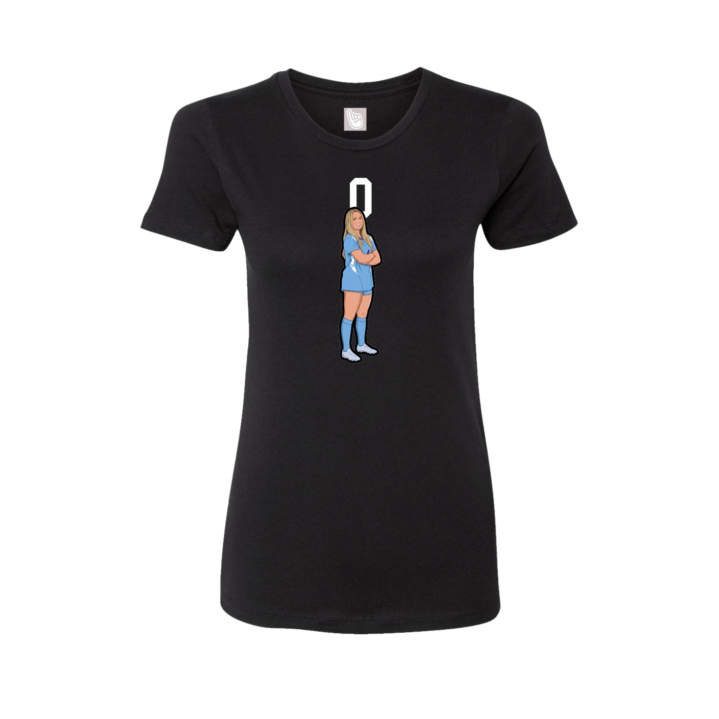 Fitted Women's Tee — Number Top in Black