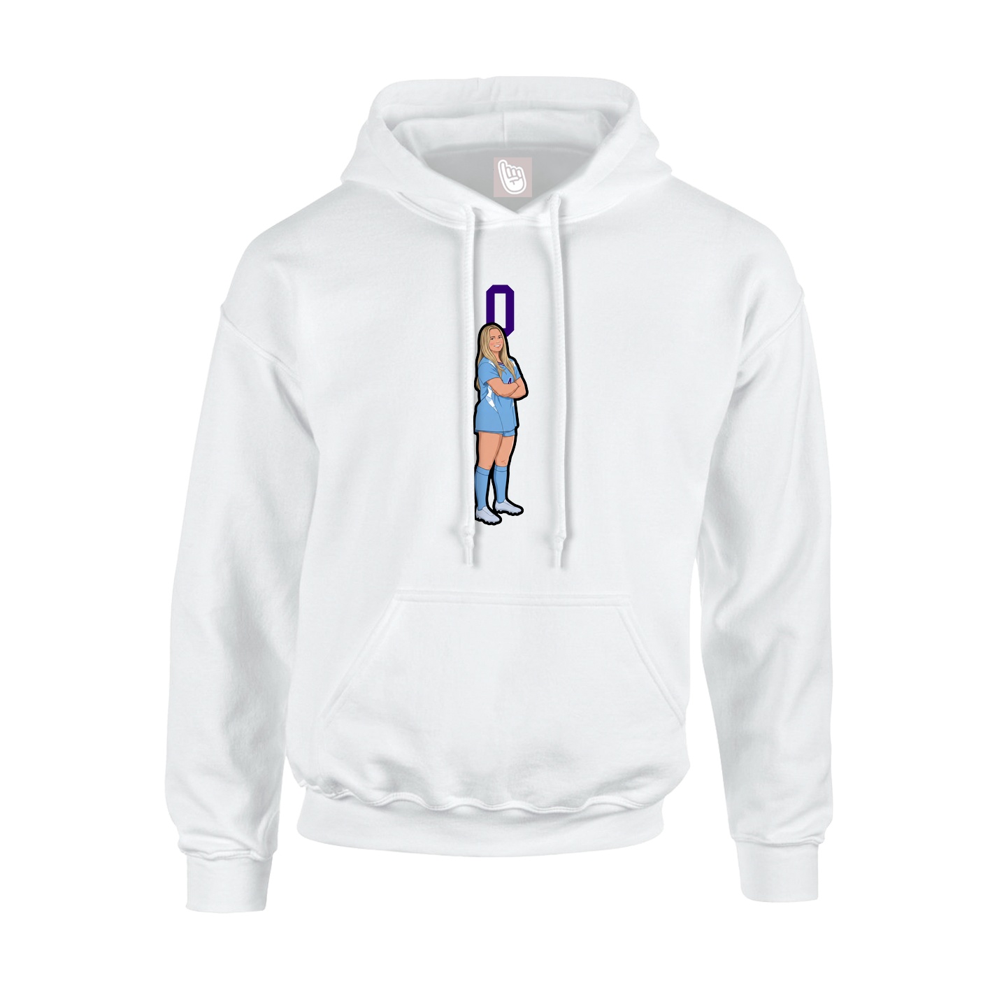 Youth Hoodie — Number Top in White