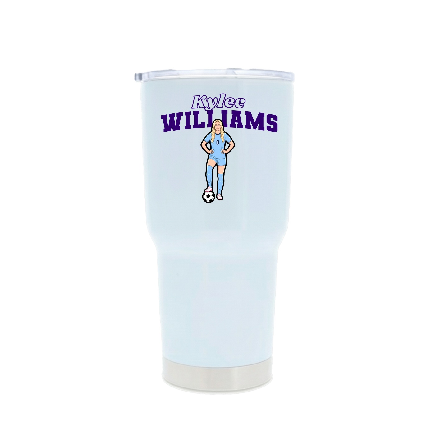 30oz Stainless Steel Tumbler — Name Arch in White