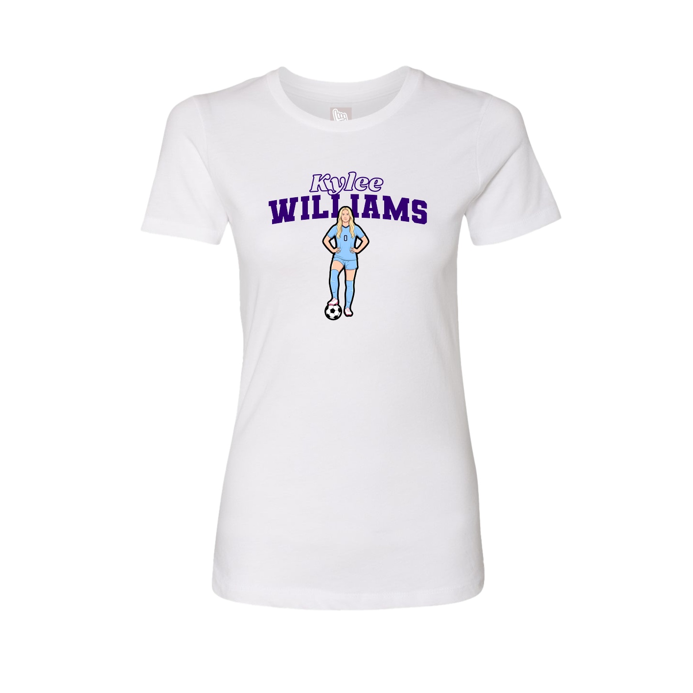 Fitted Women's Tee — Name Arch in White