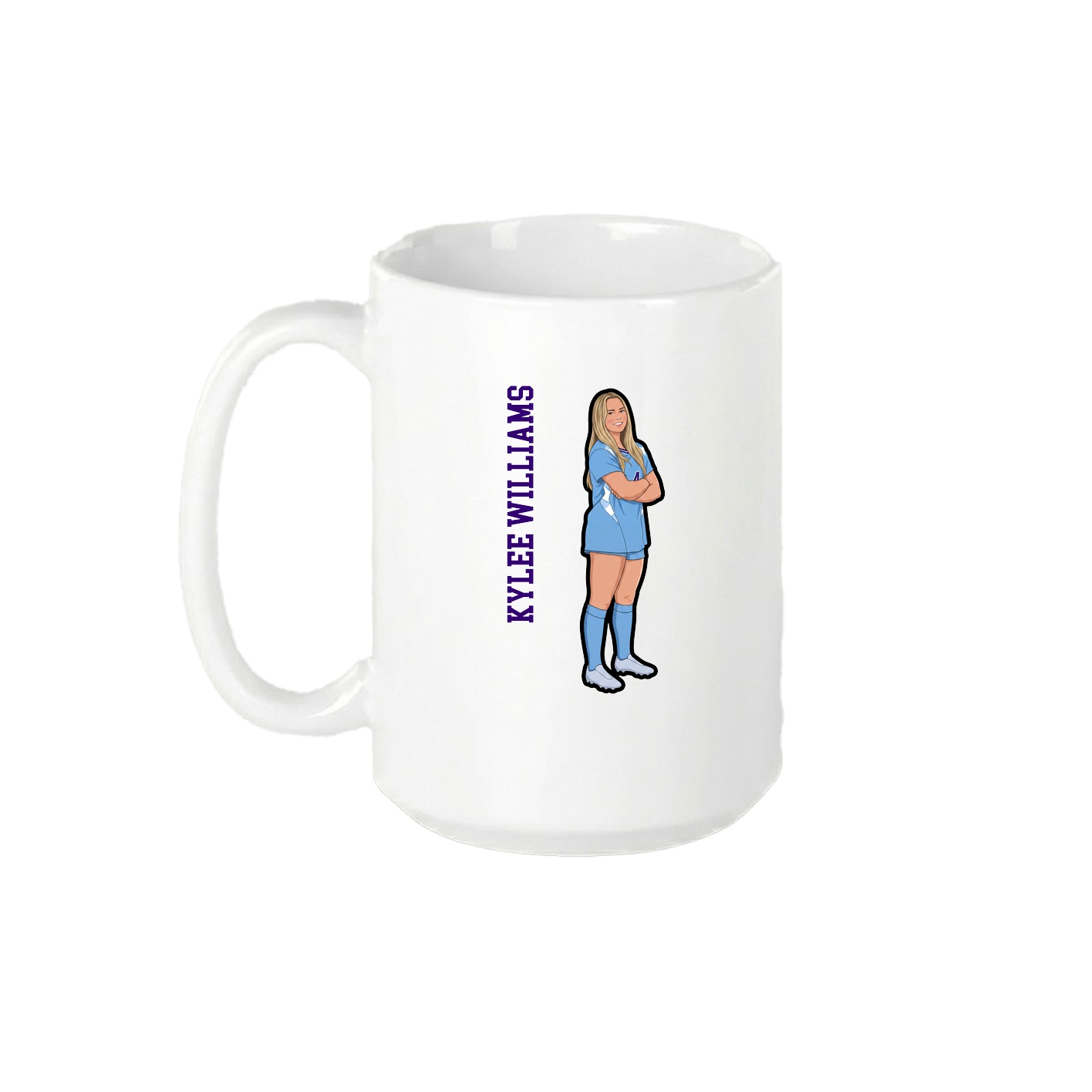 15oz Coffee Mug — Name Vertical in White