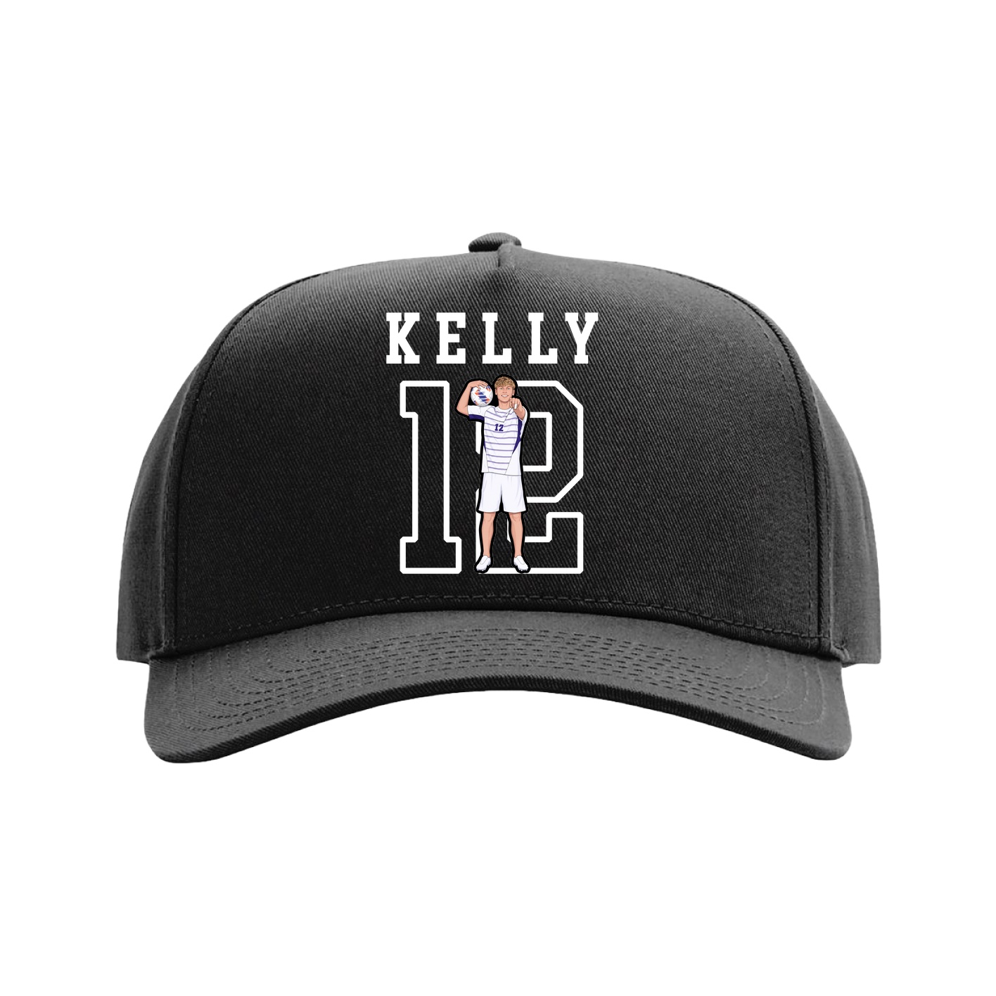 Full Fabric Five-Panel Champ Cap — Shirsey in Black