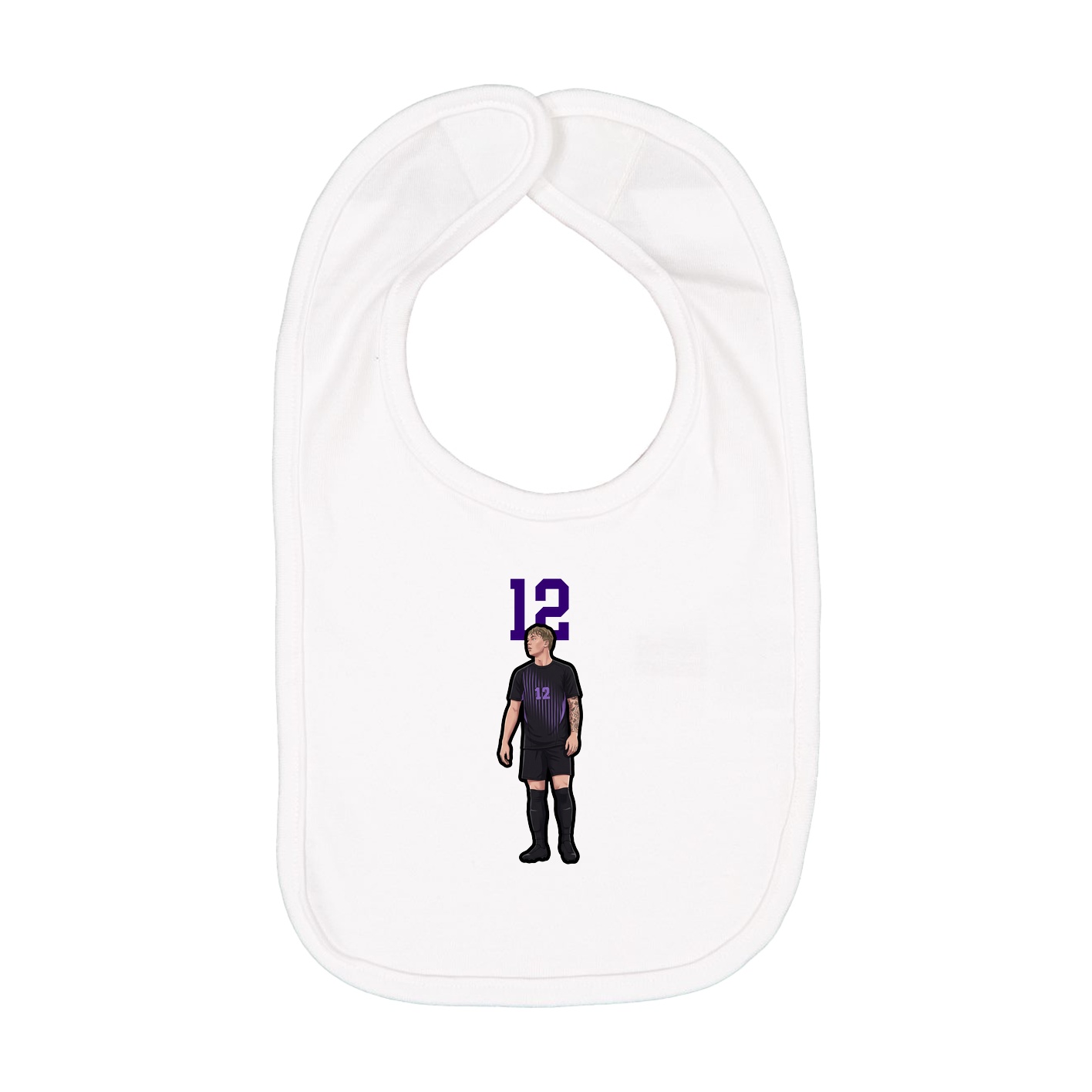 Infant Bib — Number Top in White
