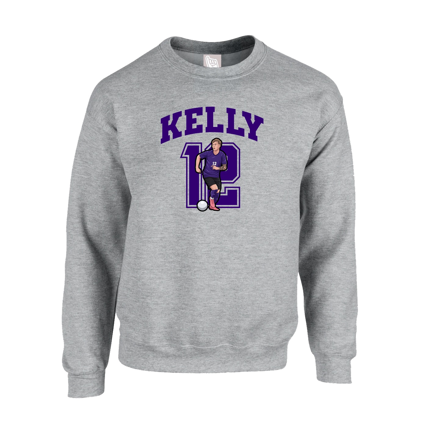 Fleece Crew — Number in Grey