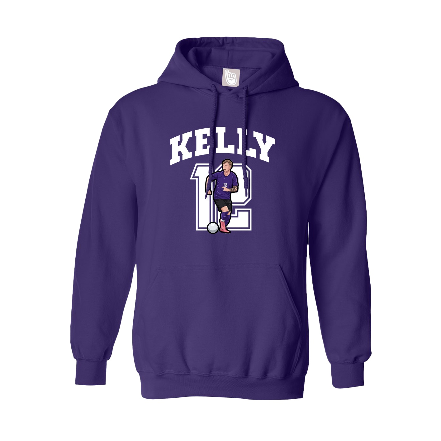 Youth Hoodie — Number in Purple