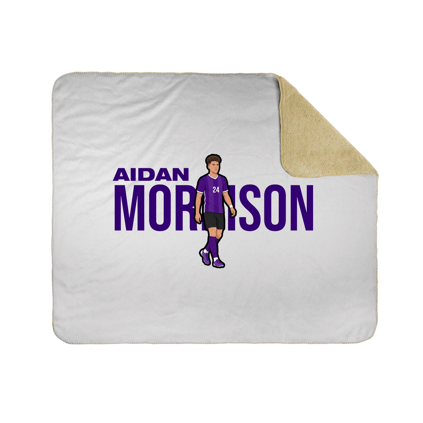 Throw Blanket — Player Name in White