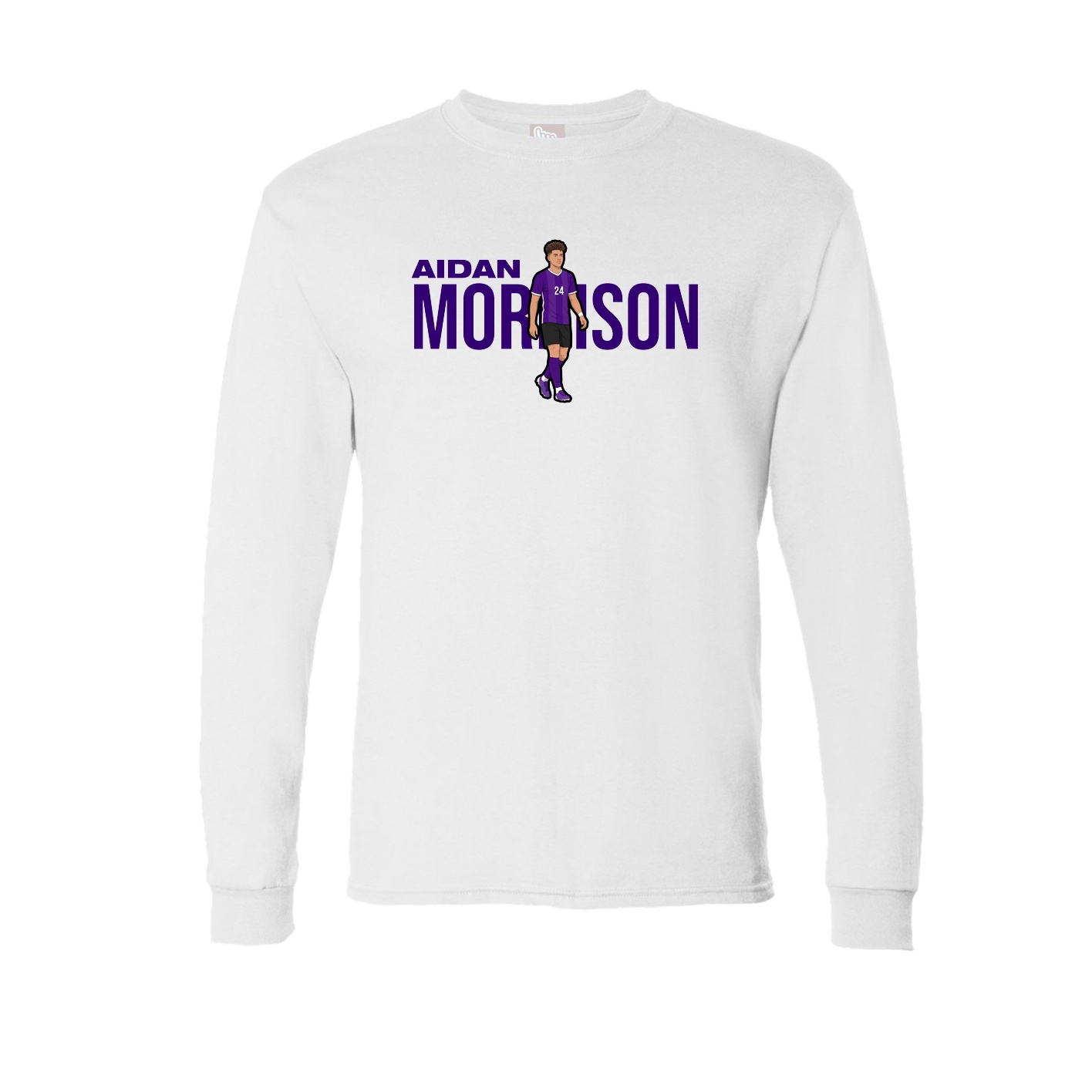 Long Sleeve Tee — Player Name in White