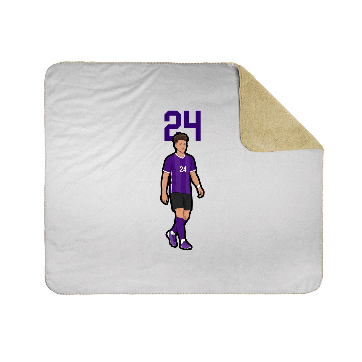 Throw Blanket — Number Top in White
