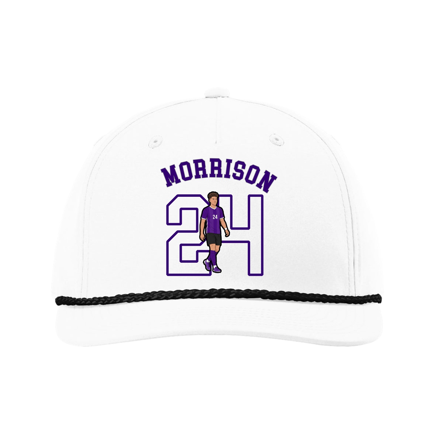 Five-Panel Classic Rope Cap — Shirsey Arch in White
