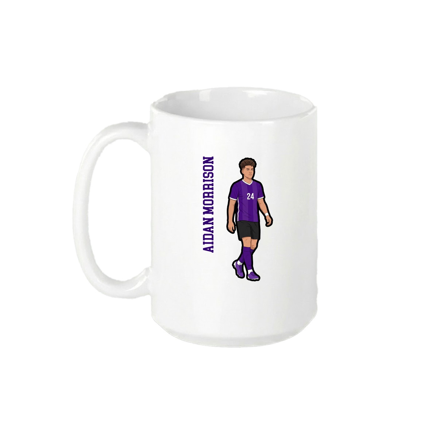 15oz Coffee Mug — Name Vertical in White