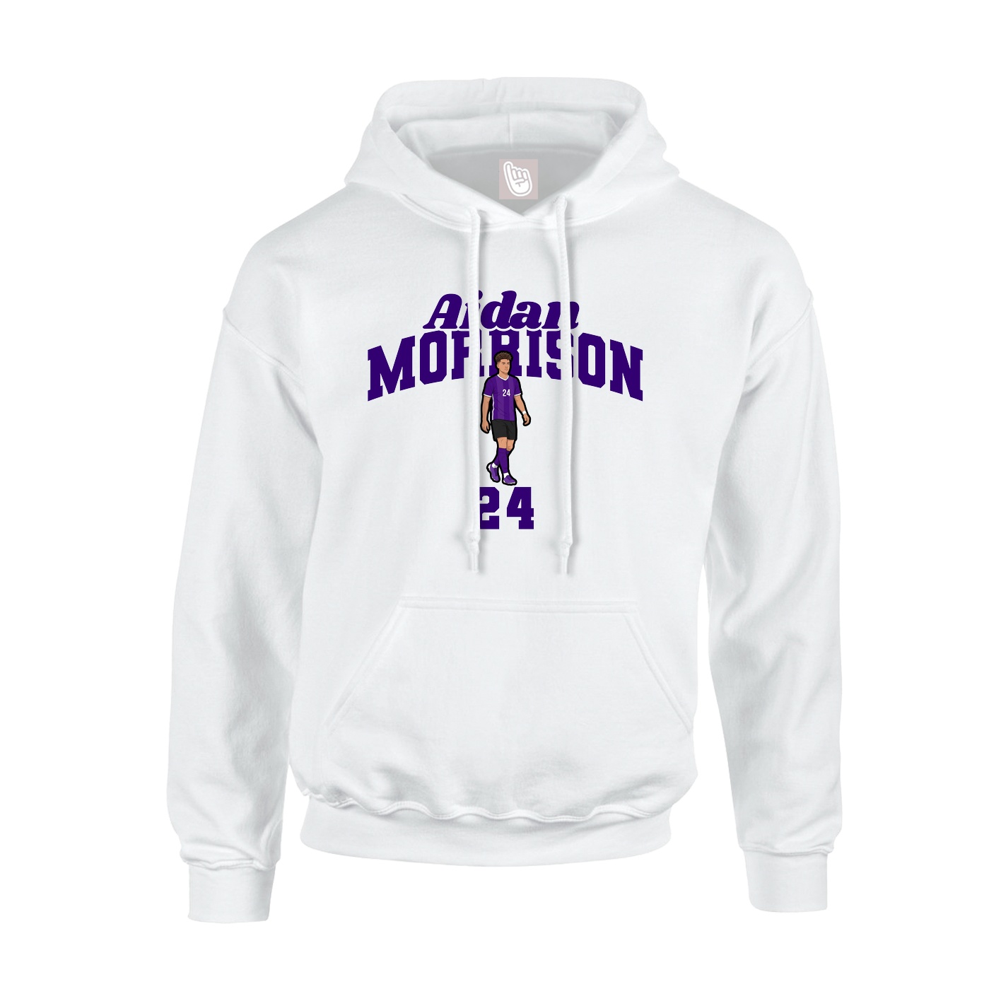 Youth Hoodie — Signature Arch in White