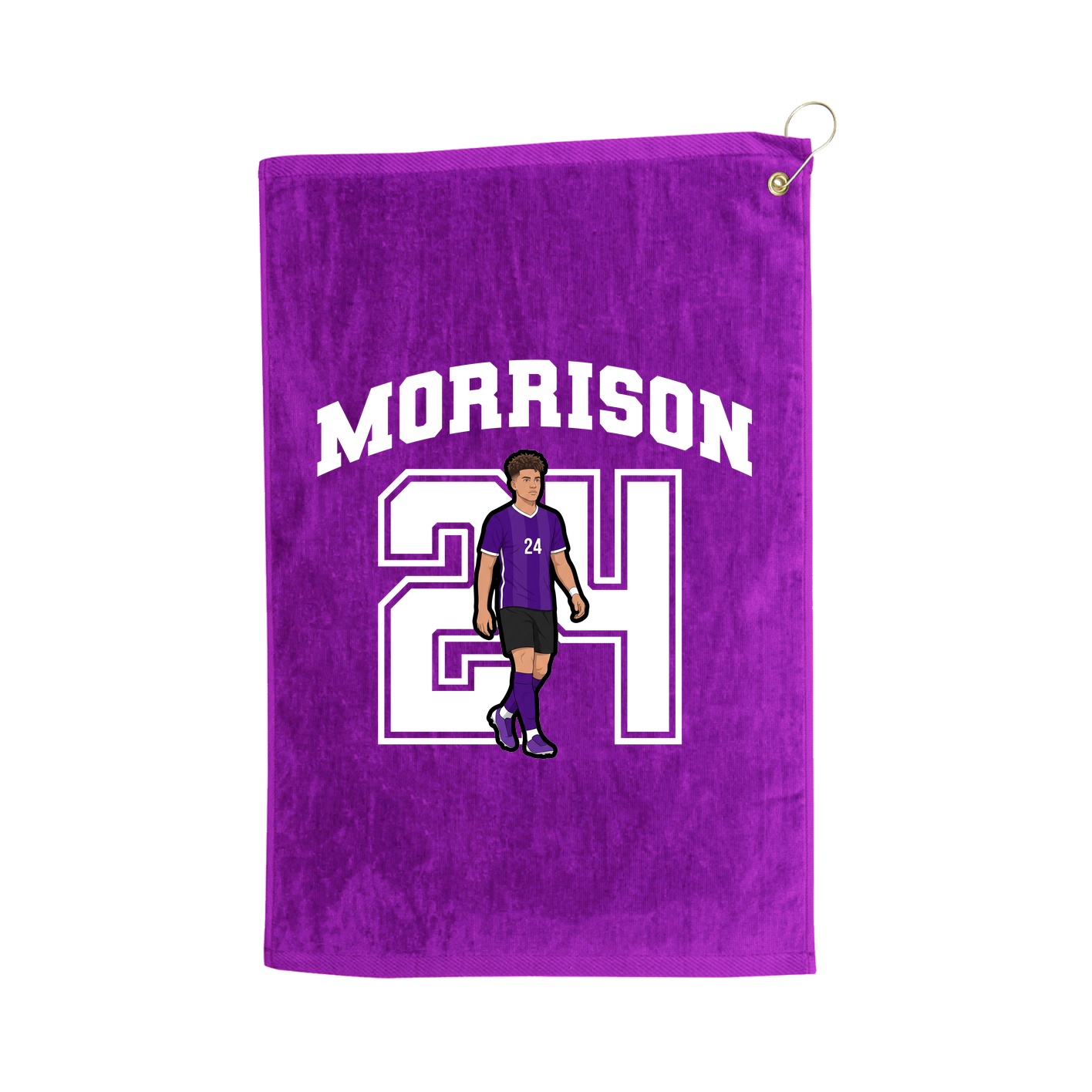 Golf Towel — Number in Purple