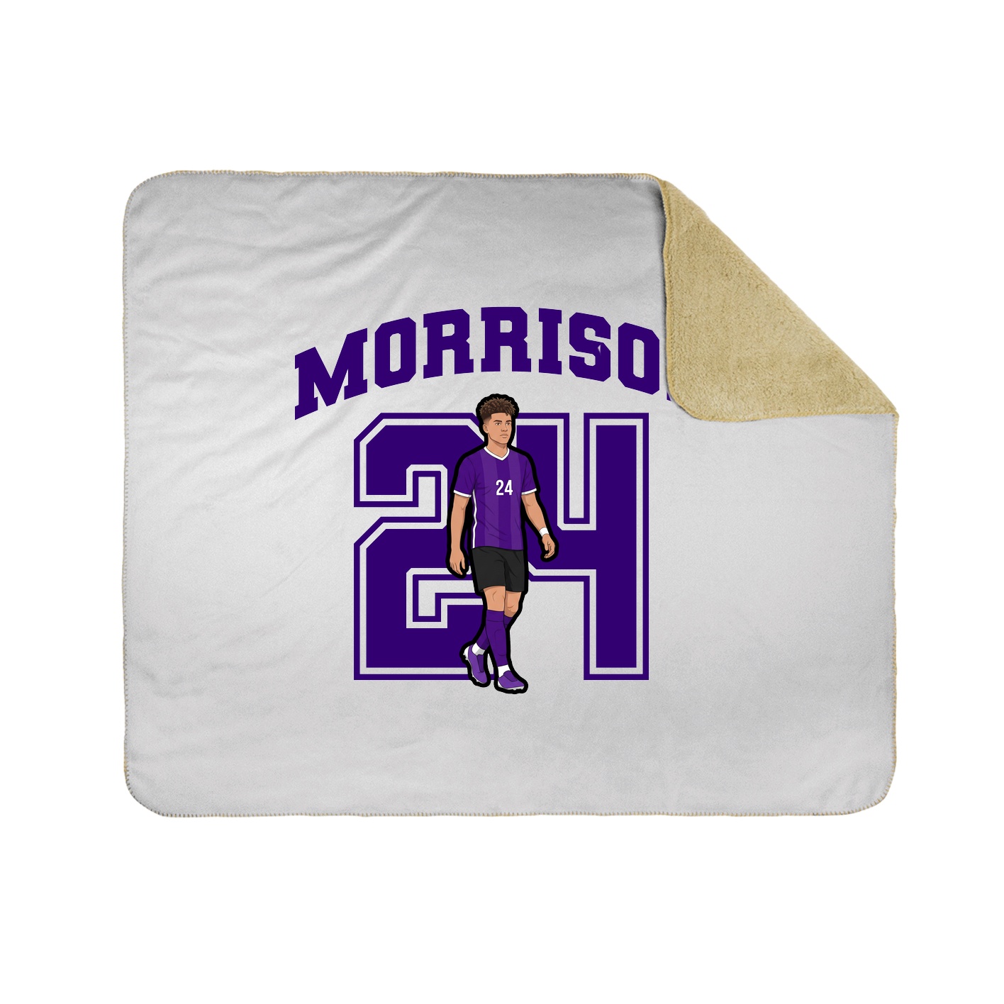 Throw Blanket — Number in White
