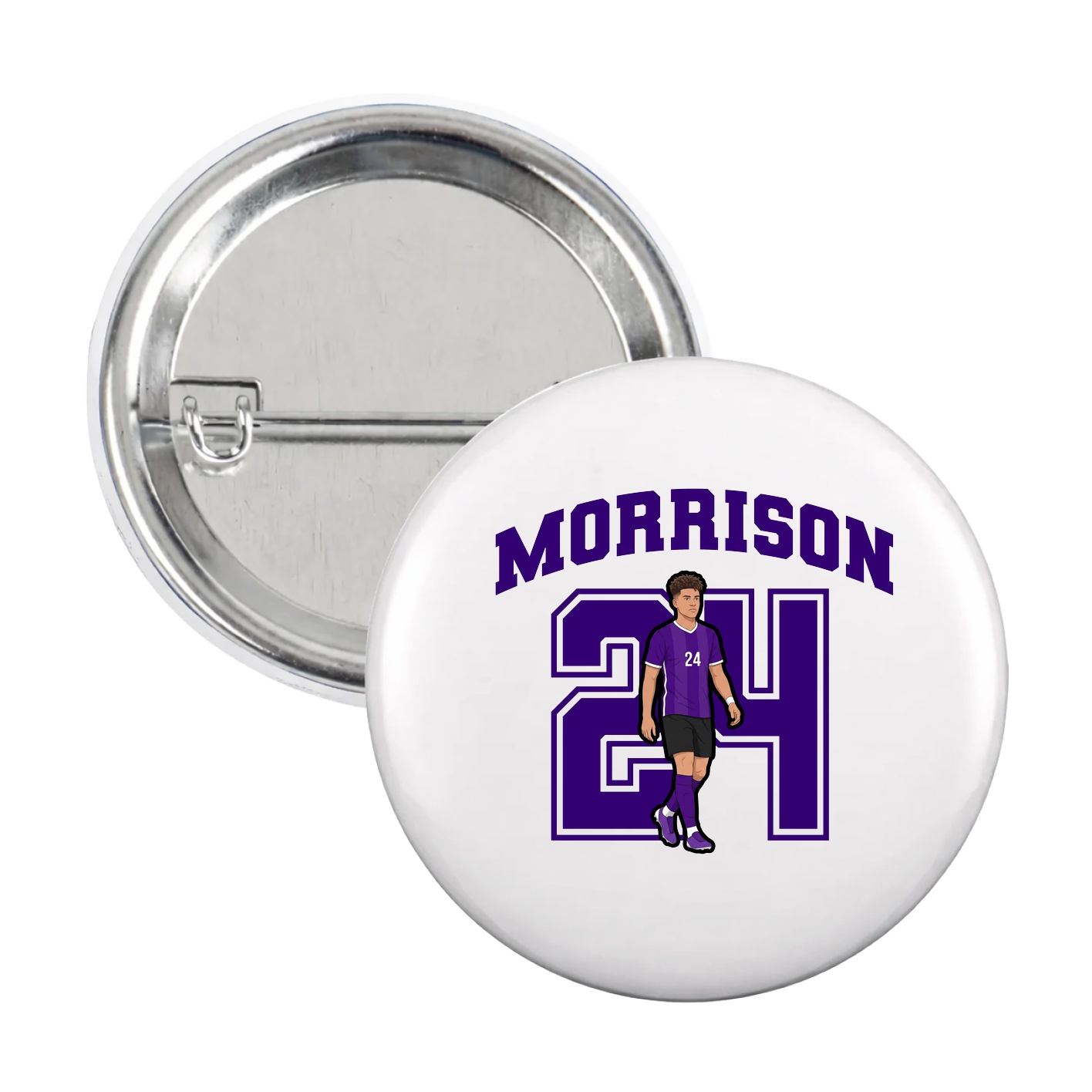 Game Day Button — Number in White