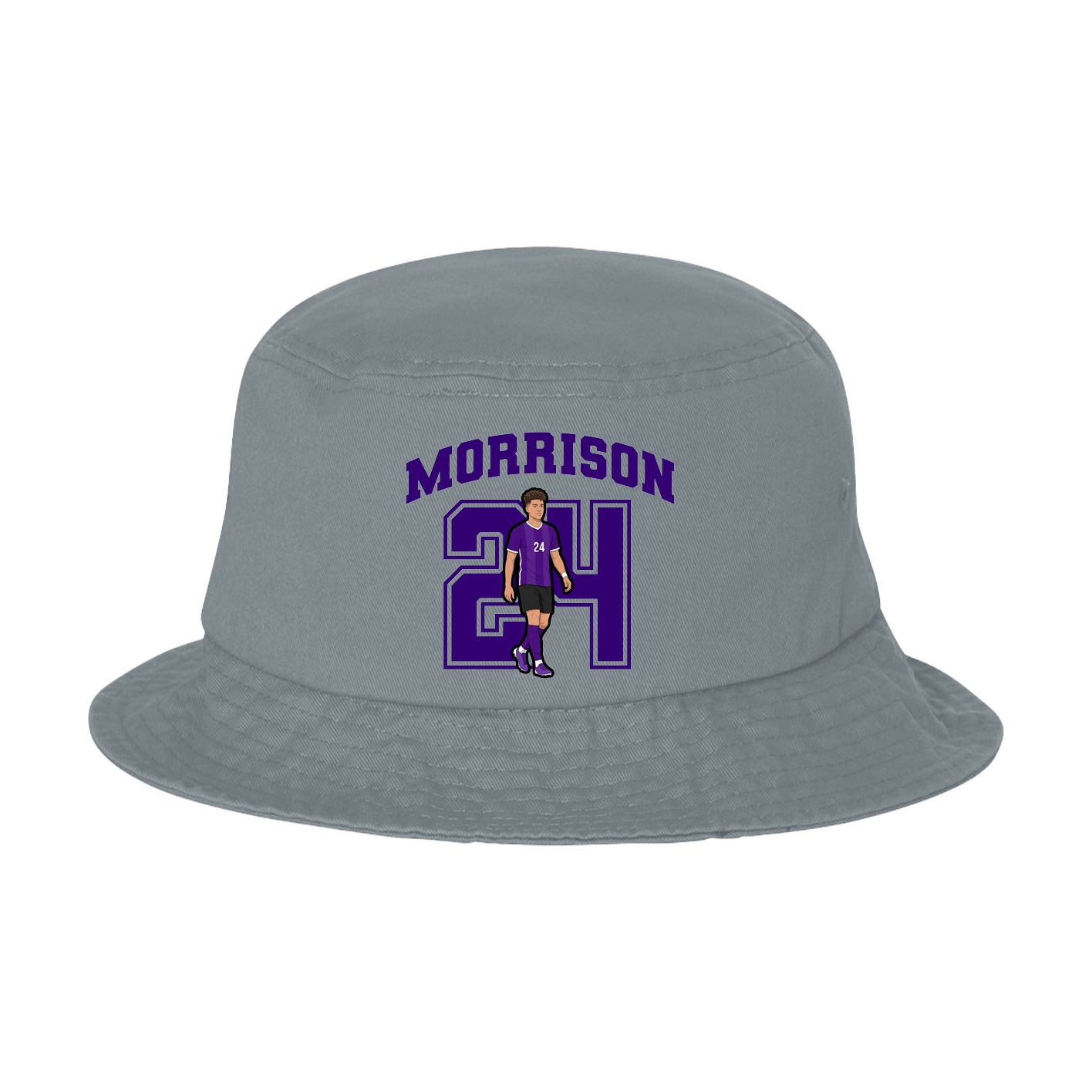 Bucket Cap — Number in Grey