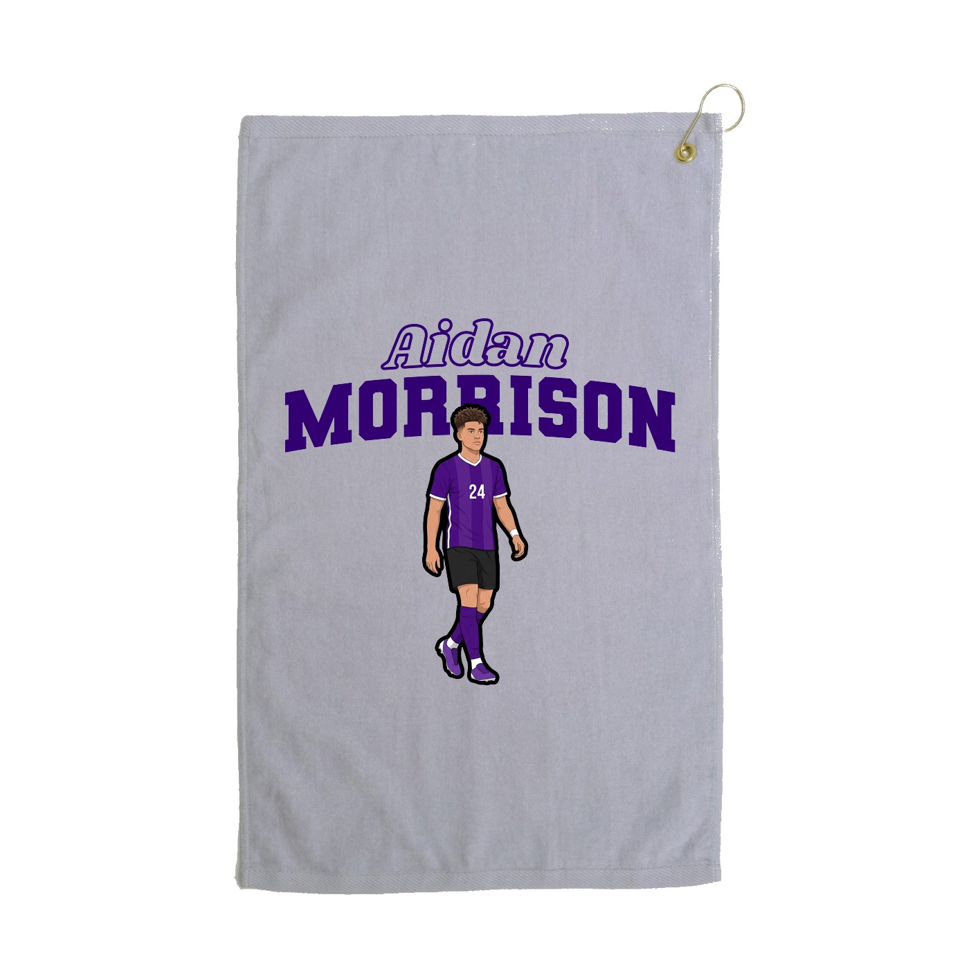 Golf Towel — Name Arch in Grey