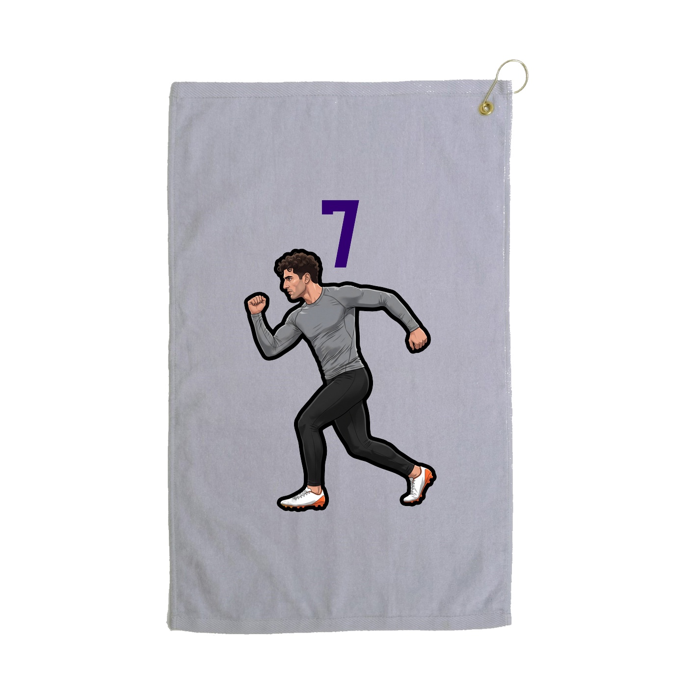 Golf Towel — Number Top in Grey
