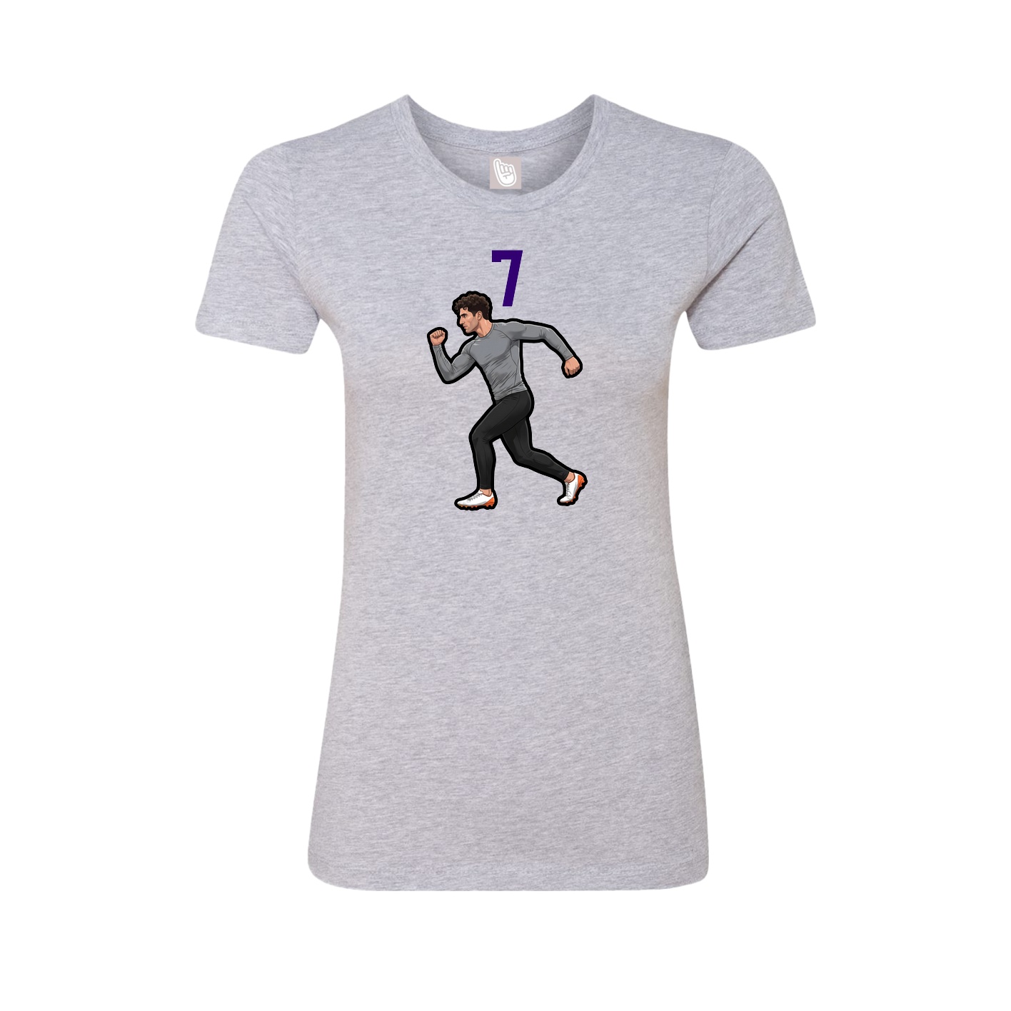 Fitted Women's Tee — Number Top in Grey