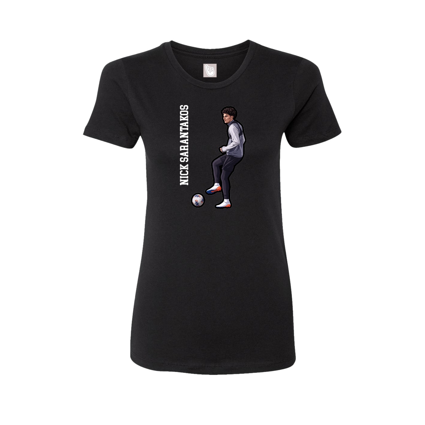 Fitted Women's Tee — Name Vertical in Black