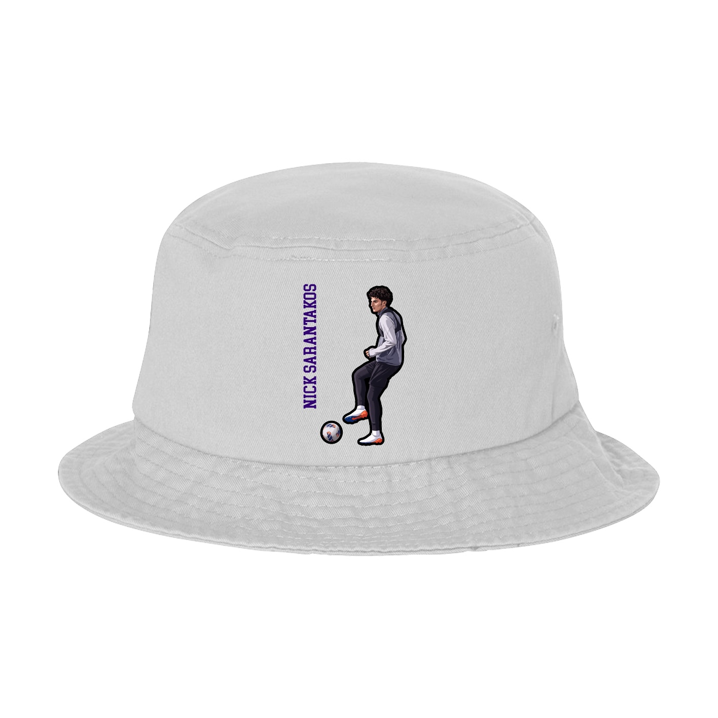 Bucket Cap — Name Vertical in White