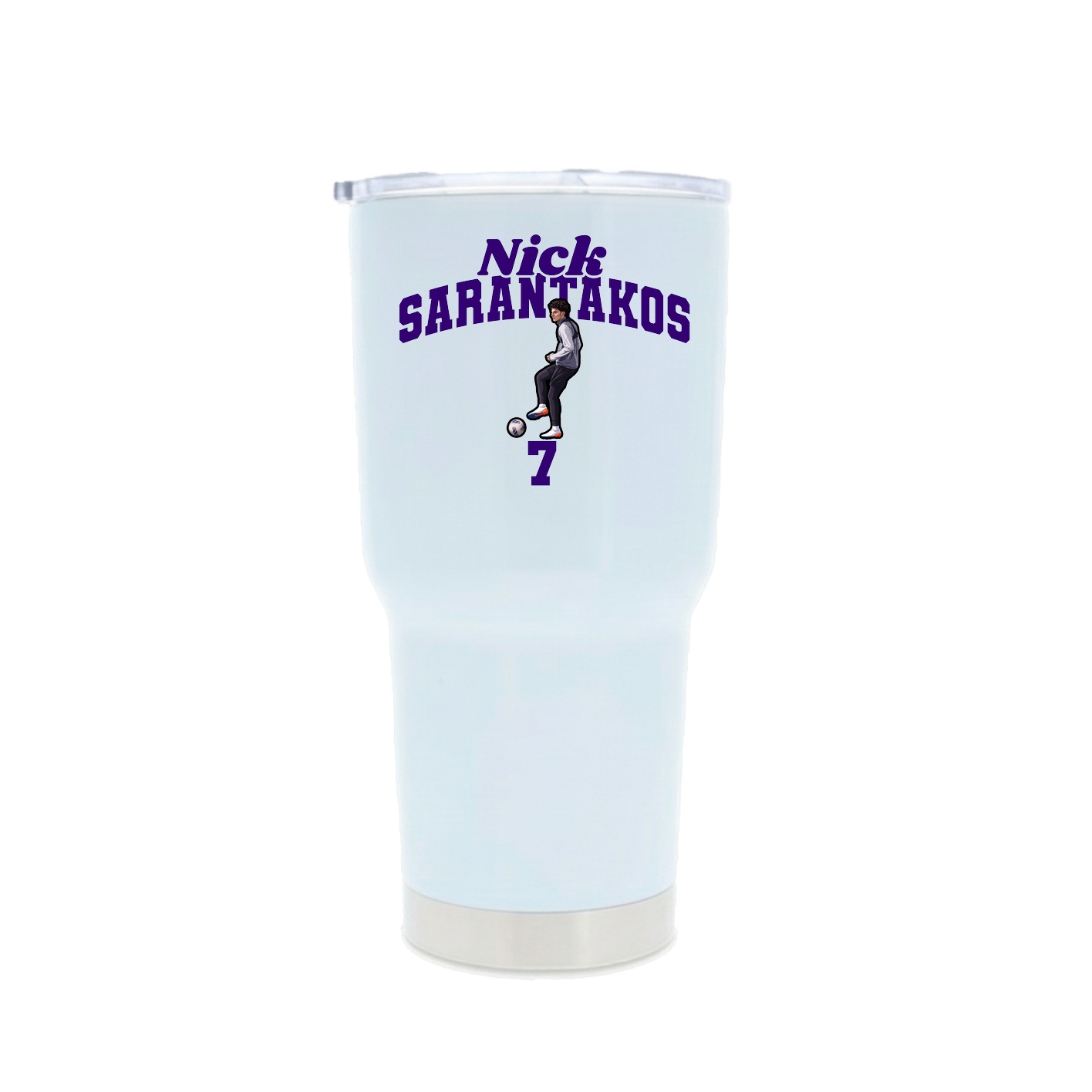 30oz Stainless Steel Tumbler — Signature Arch in White