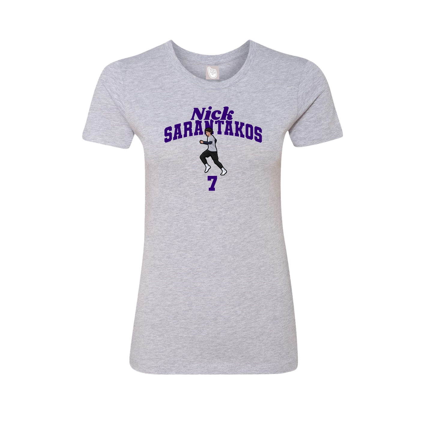 Fitted Women's Tee — Signature Arch in Grey