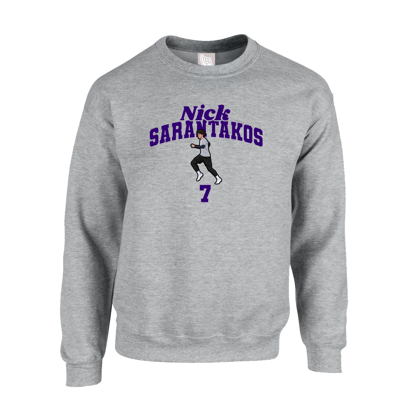 Fleece Crew — Signature Arch in Grey