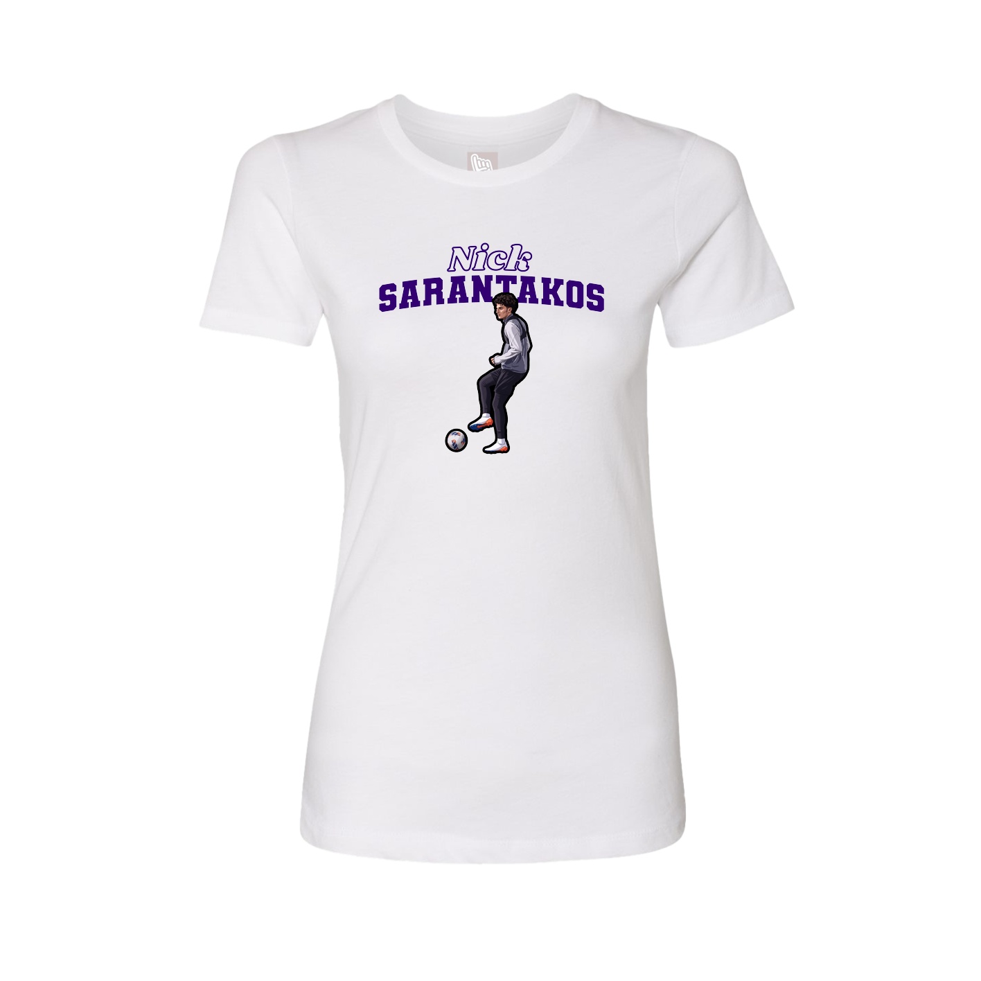 Fitted Women's Tee — Name Arch in White