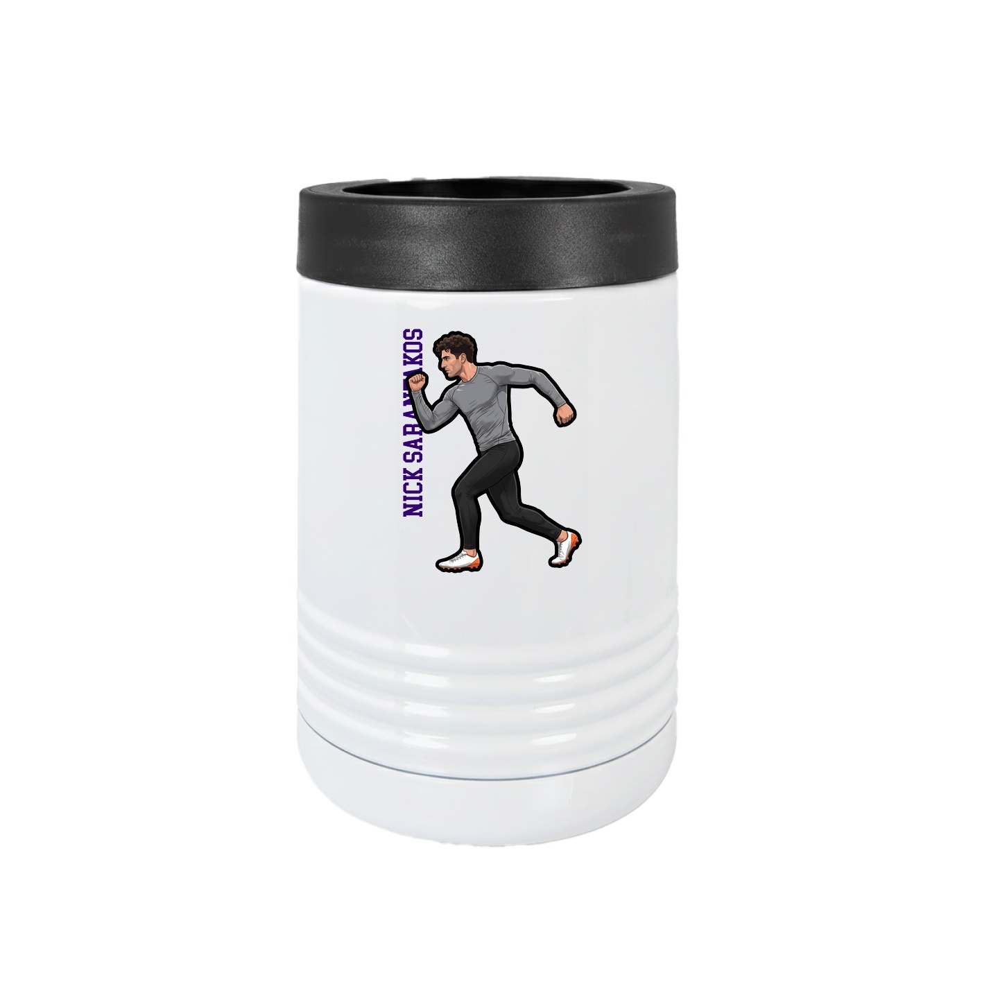 Beverage Holder — Name Vertical in White