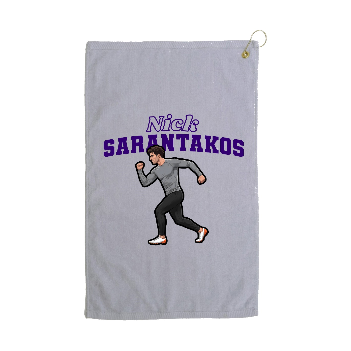Golf Towel — Name Arch in Grey