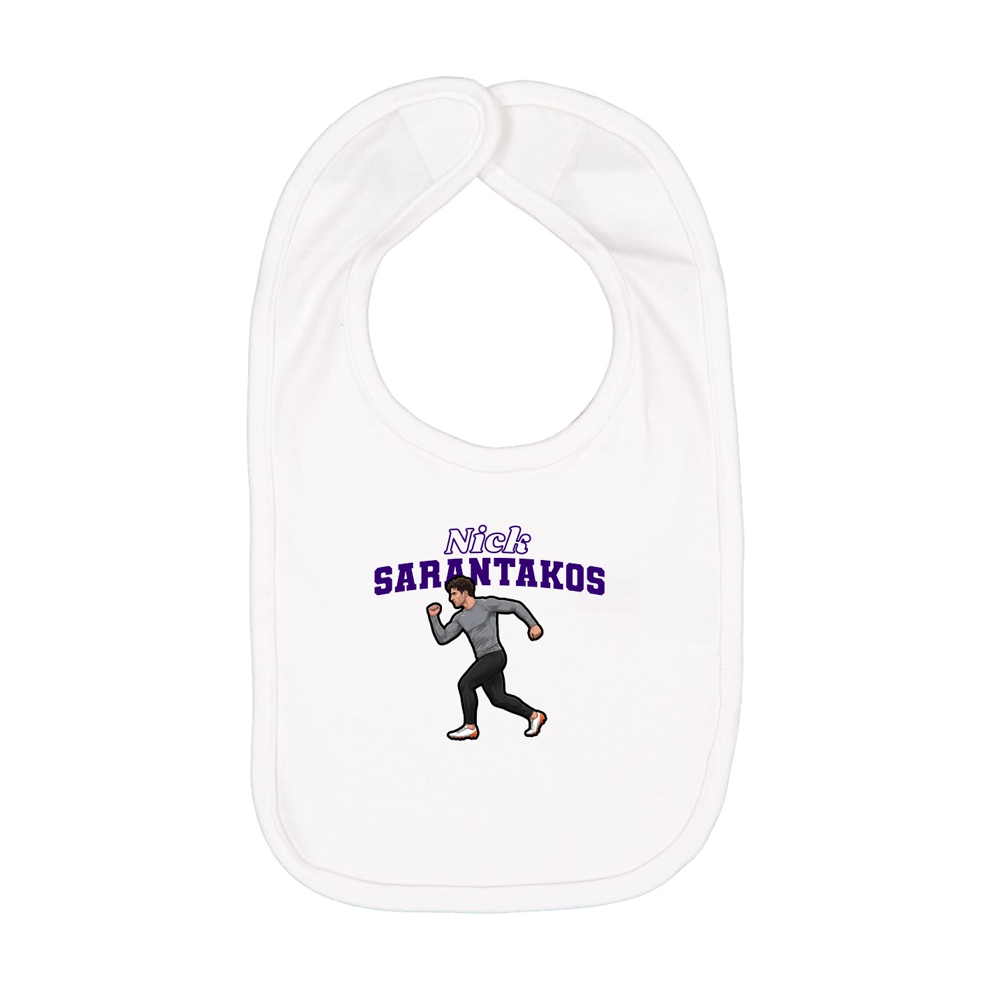 Infant Bib — Name Arch in White