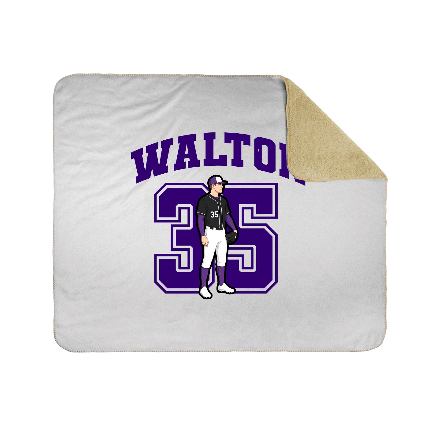 Throw Blanket — Number in White