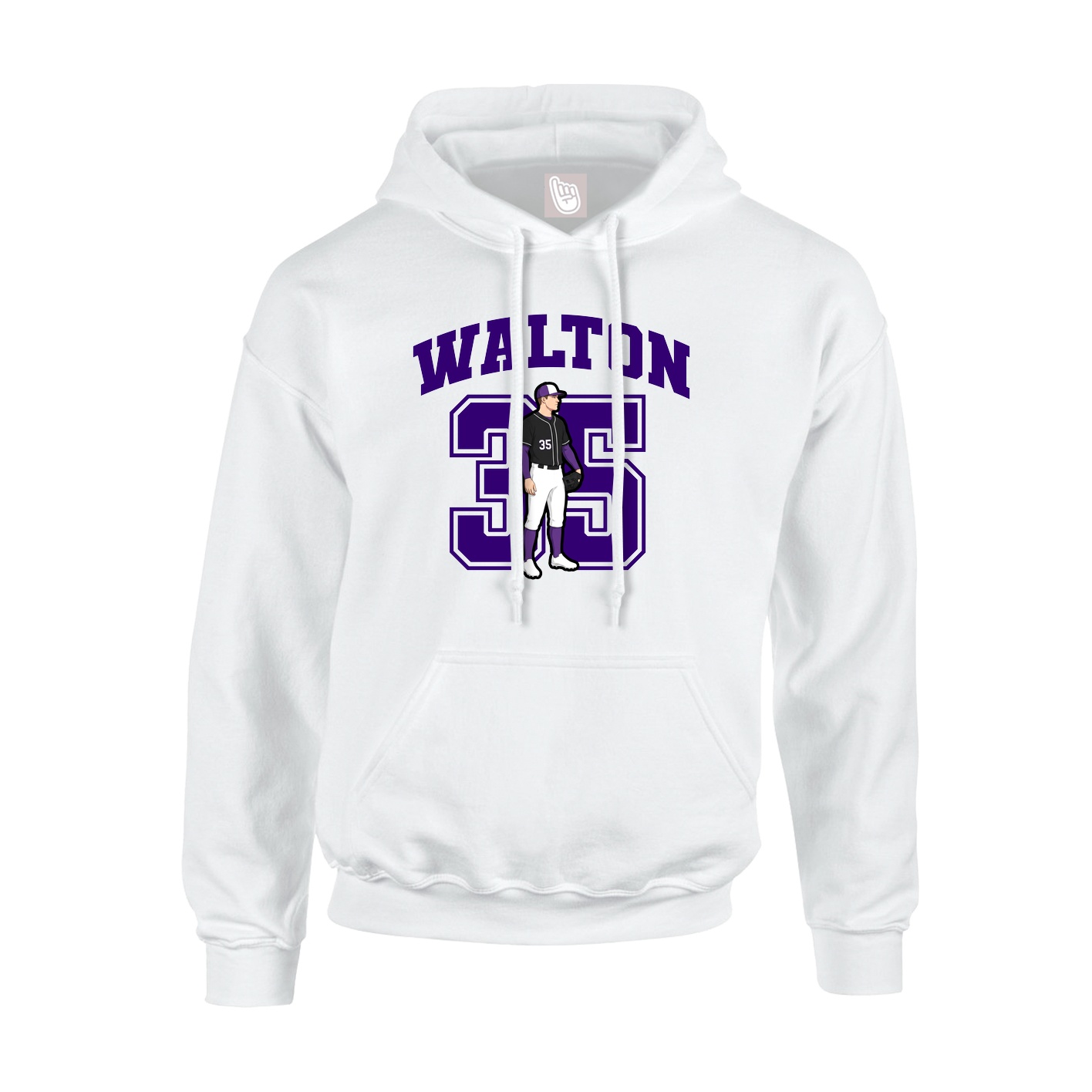 Youth Hoodie — Number in White