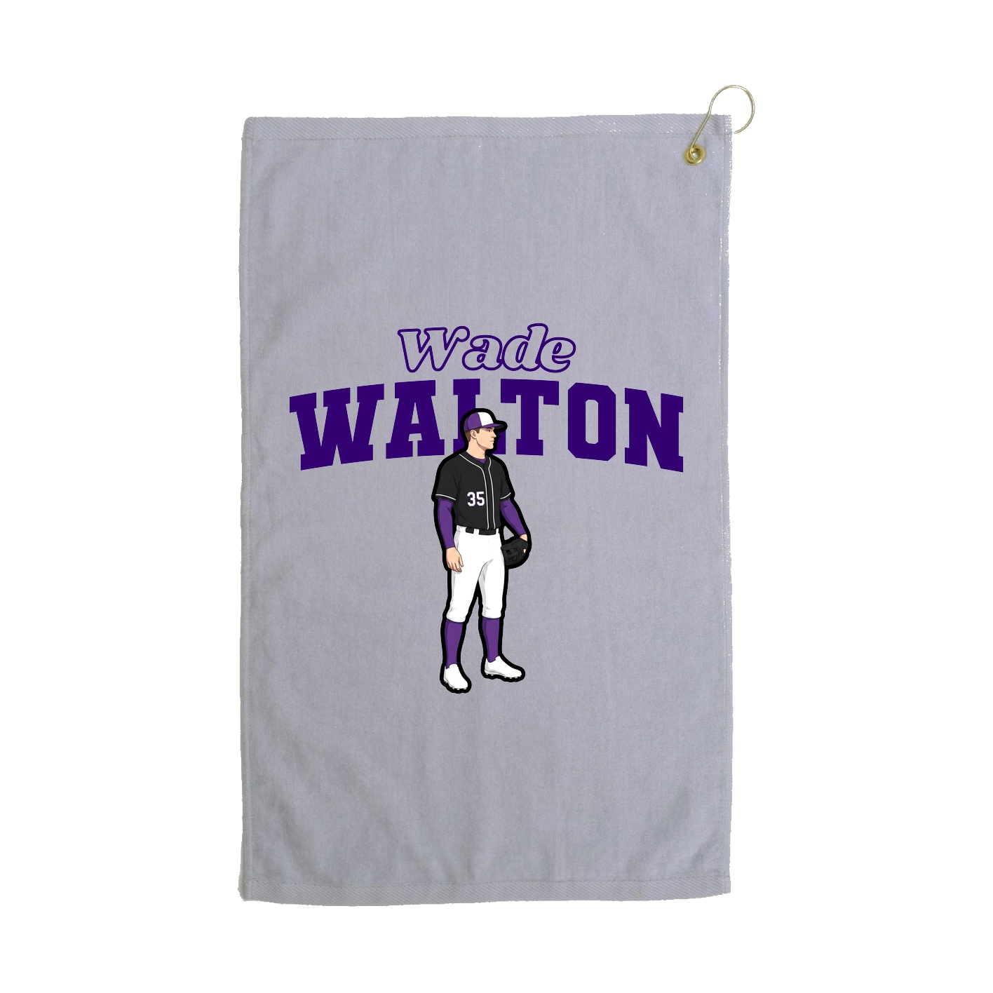 Golf Towel — Name Arch in Grey