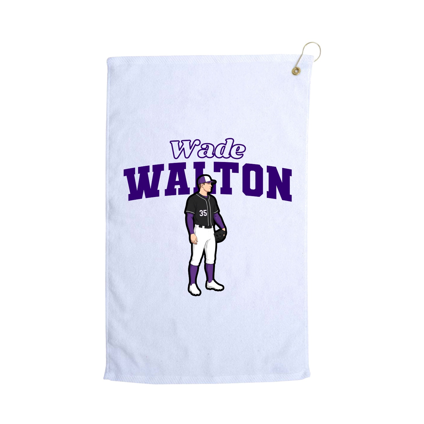 Golf Towel — Name Arch in White