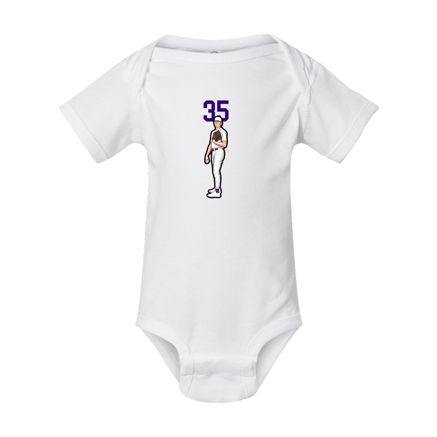Baby Onesie — Number Top in White