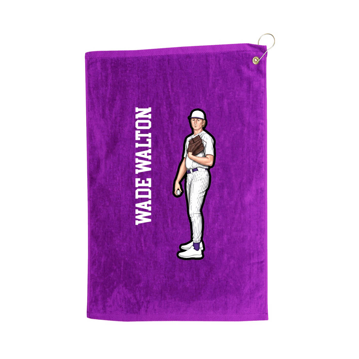 Golf Towel — Name Vertical in Purple