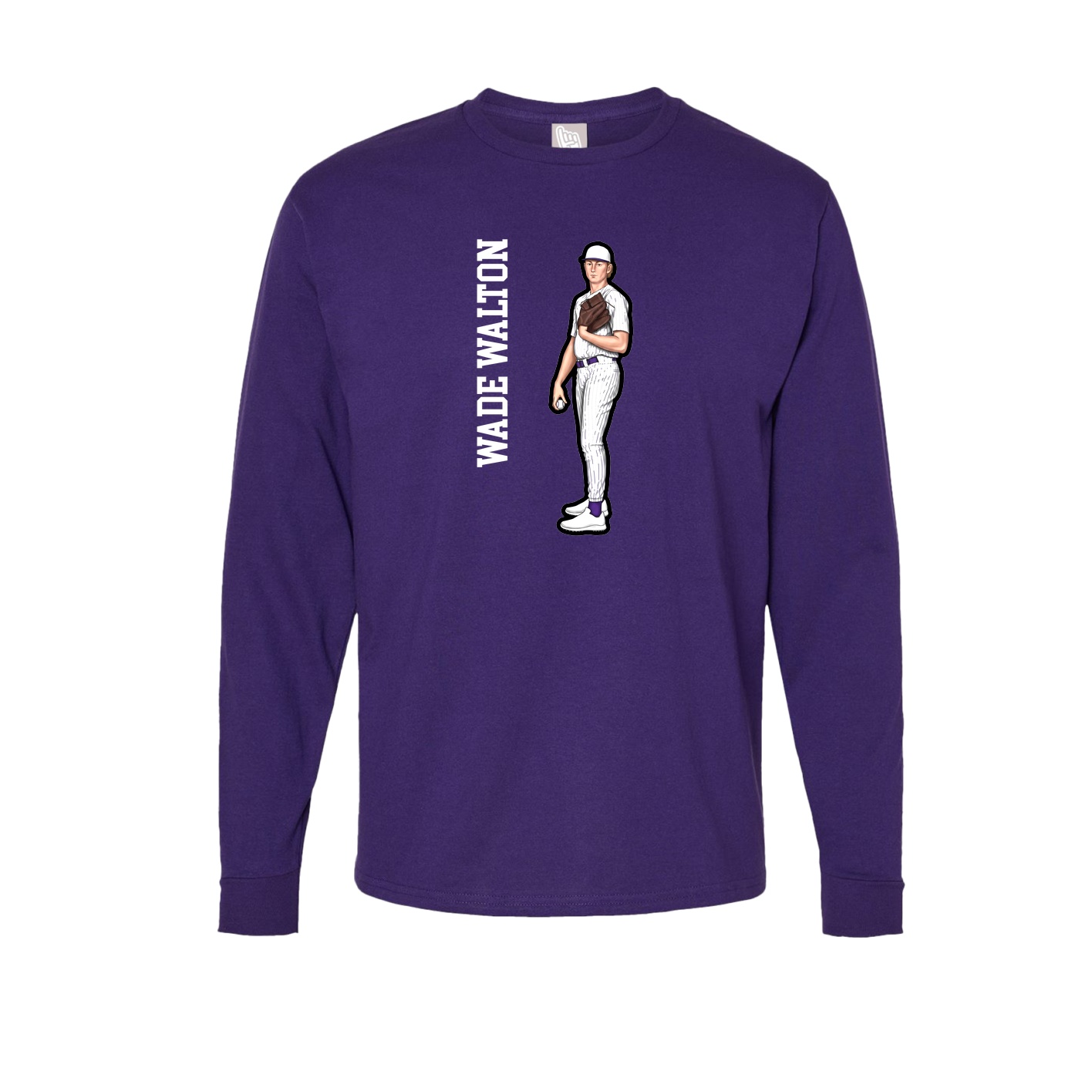Long Sleeve Tee — Name Vertical in Purple