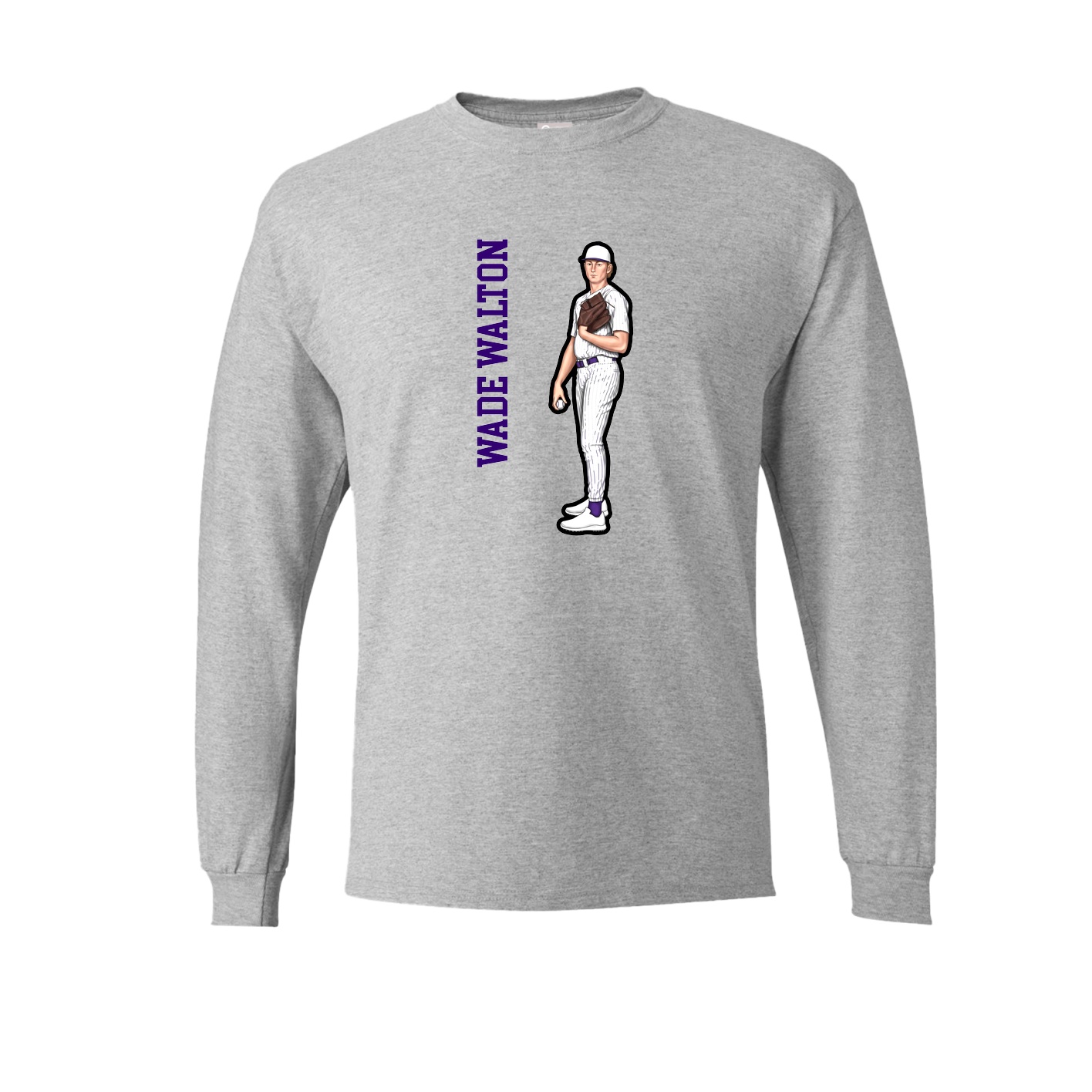 Long Sleeve Tee — Name Vertical in Grey