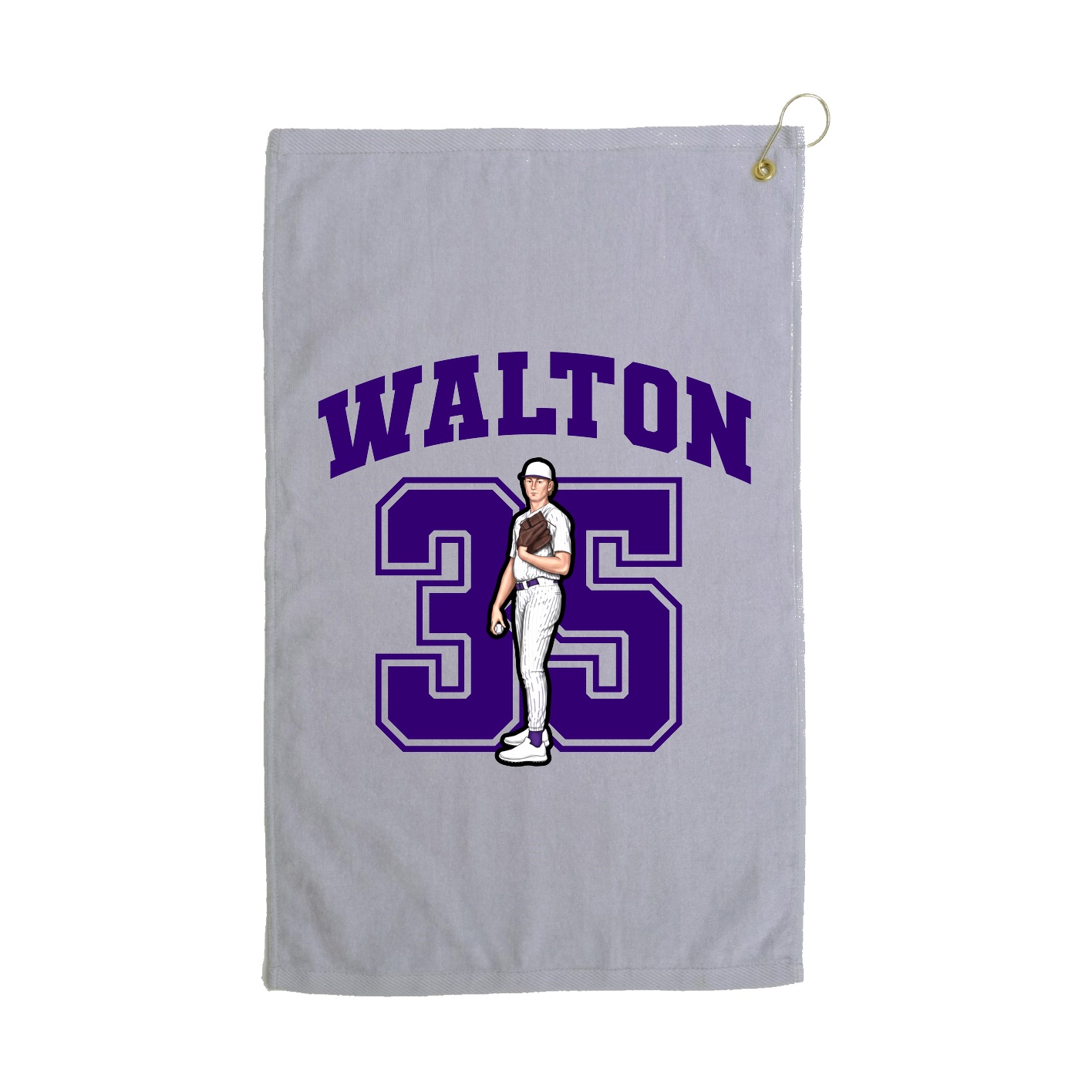 Golf Towel — Number in Grey