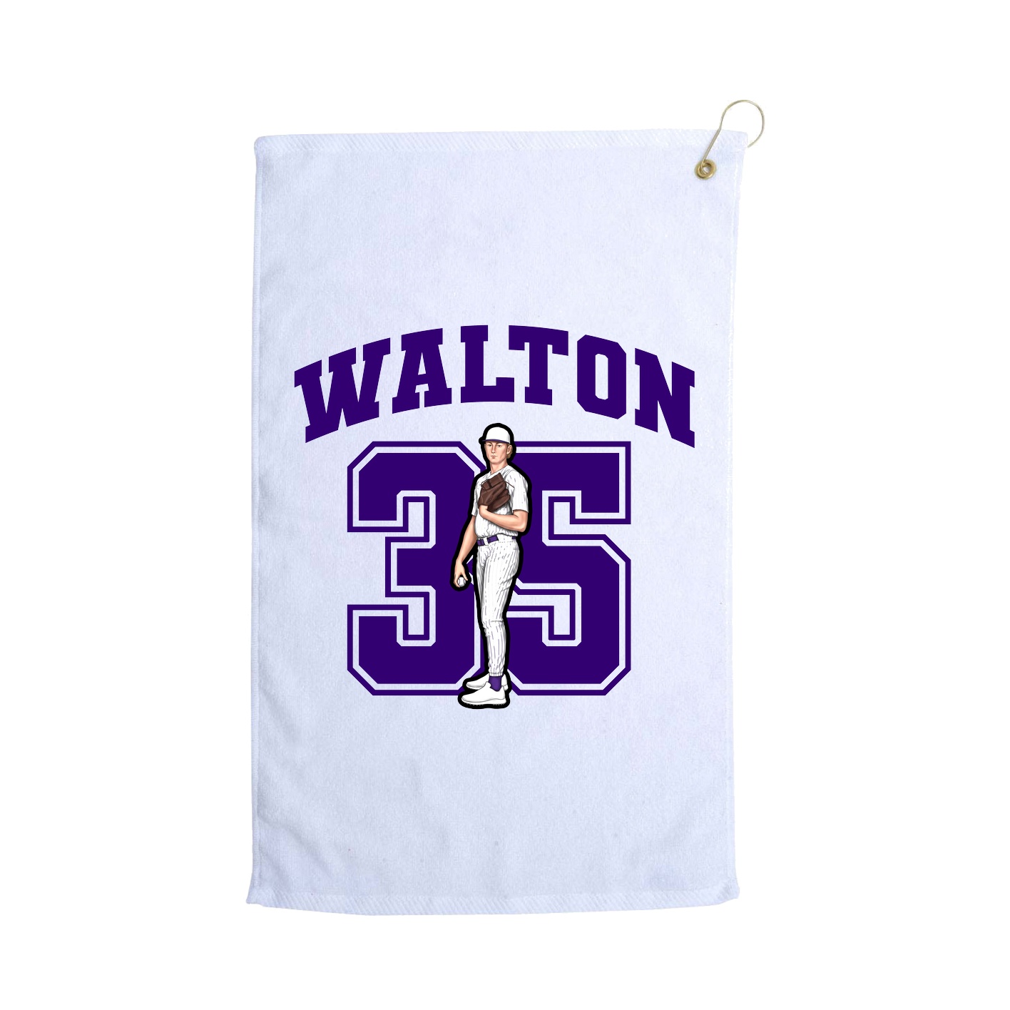 Golf Towel — Number in White